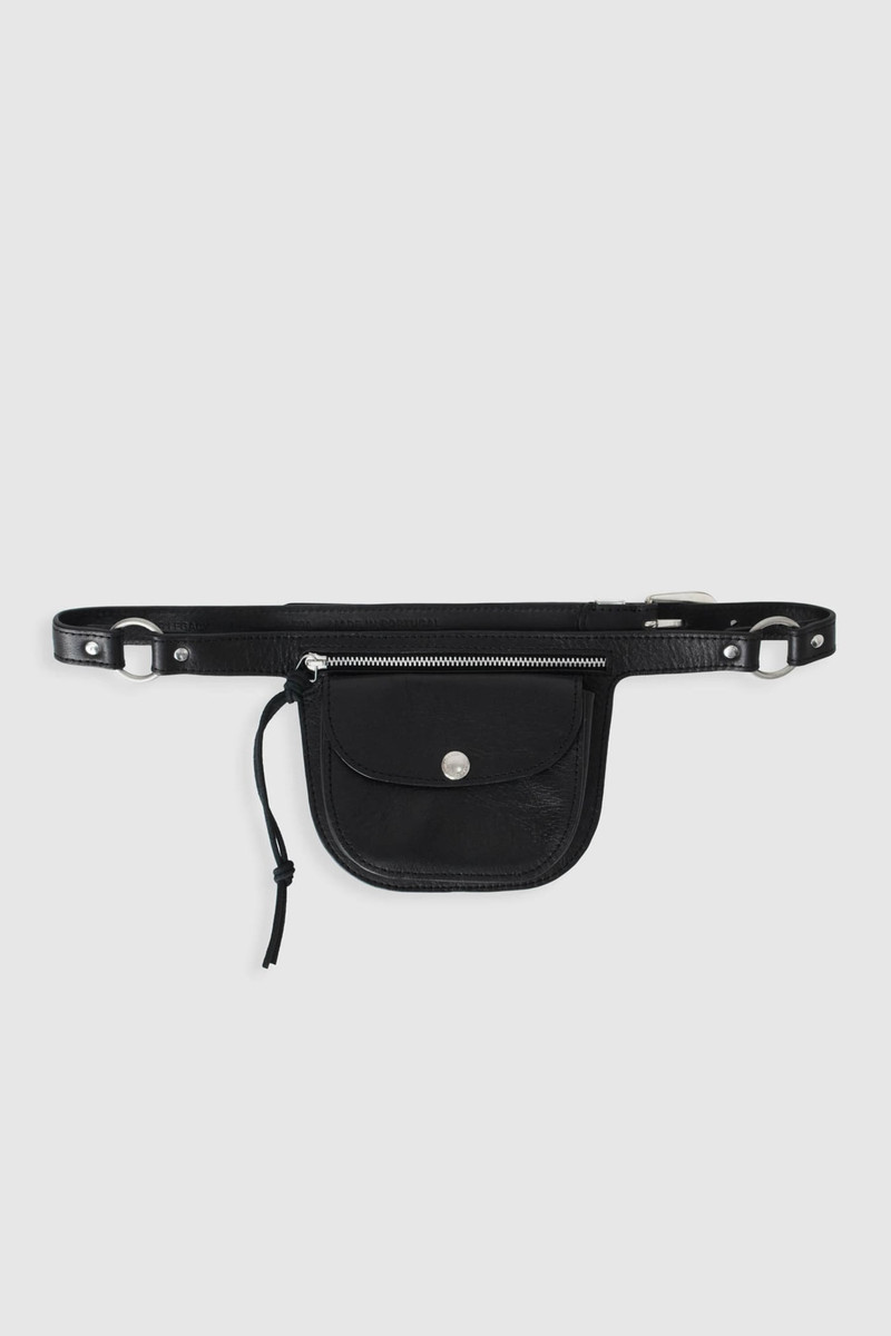 Purse Belt Malleable Black Bull Hide 1