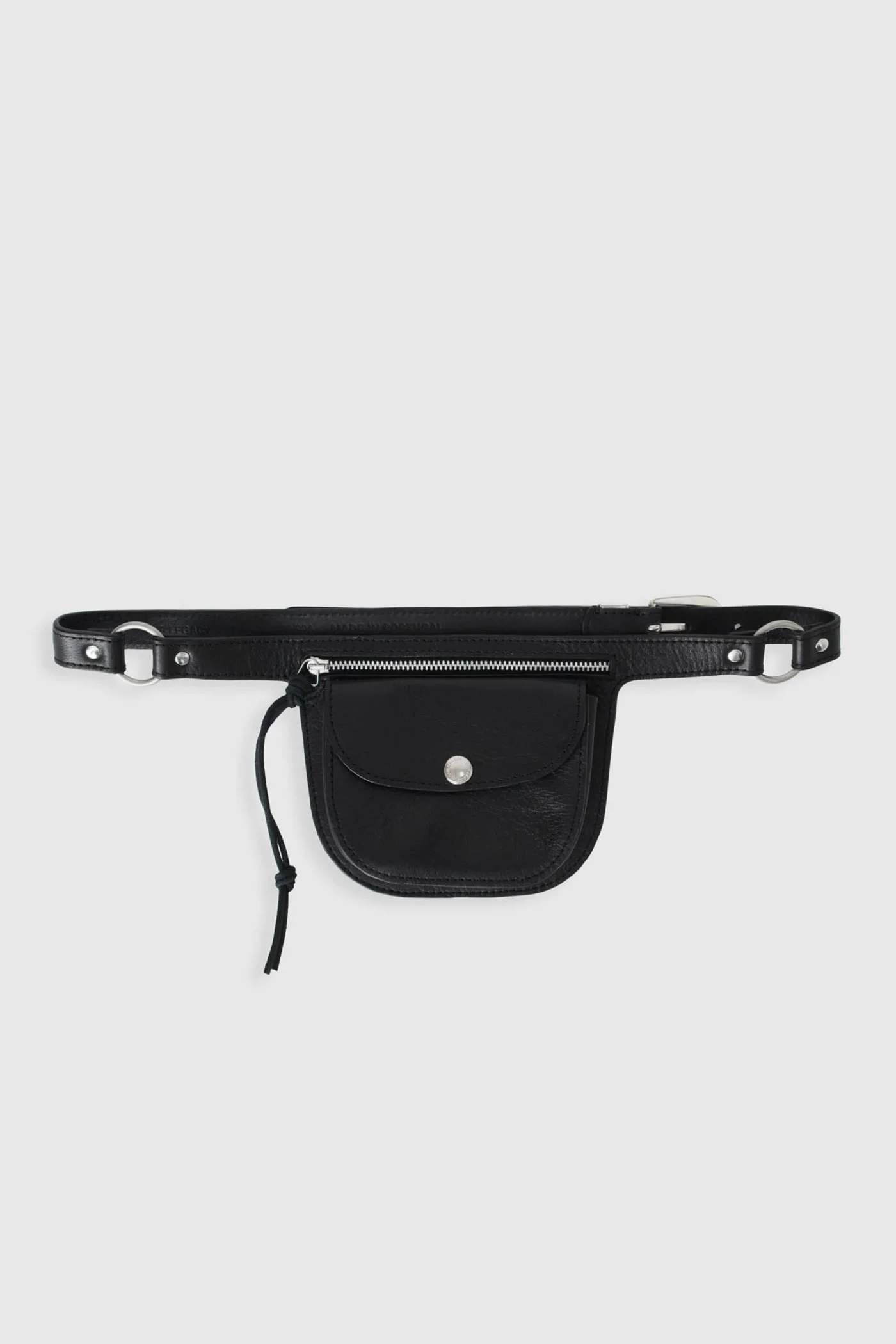 Purse Belt Malleable Black Bull Hide - 1
