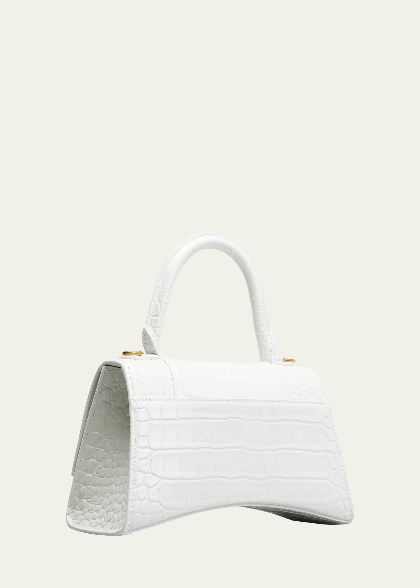 Hourglass Small Croc-Embossed Top-Handle Bag - 3