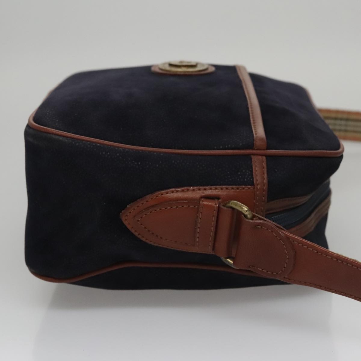 Burberry Shoulder Bag Suede Navy - 4