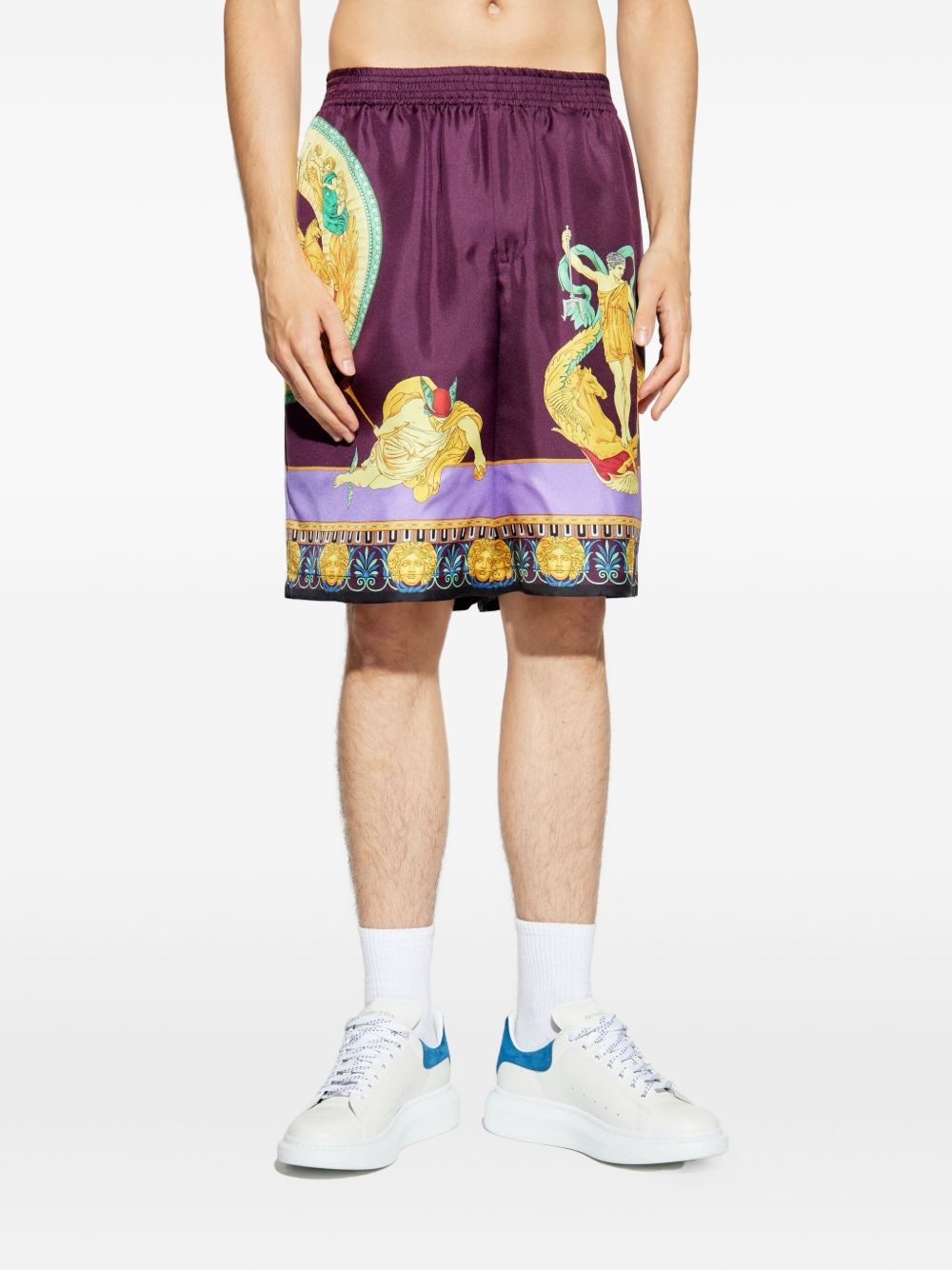 elasticated silk shorts - 3