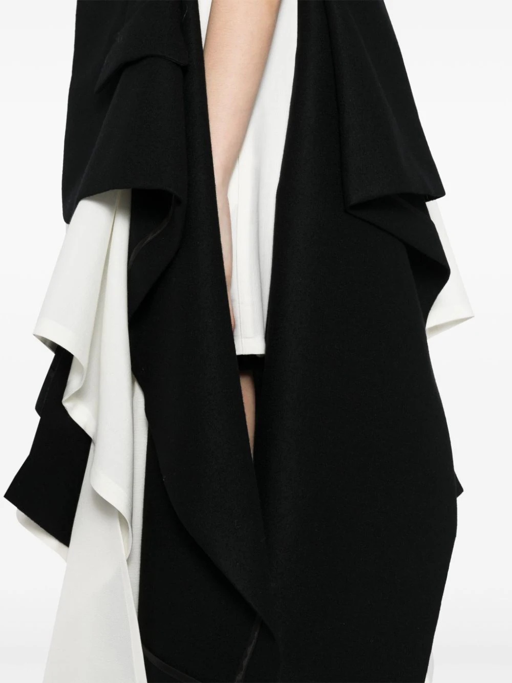 sacai Wool Melton X Double-Faced Silk Dress | club21
