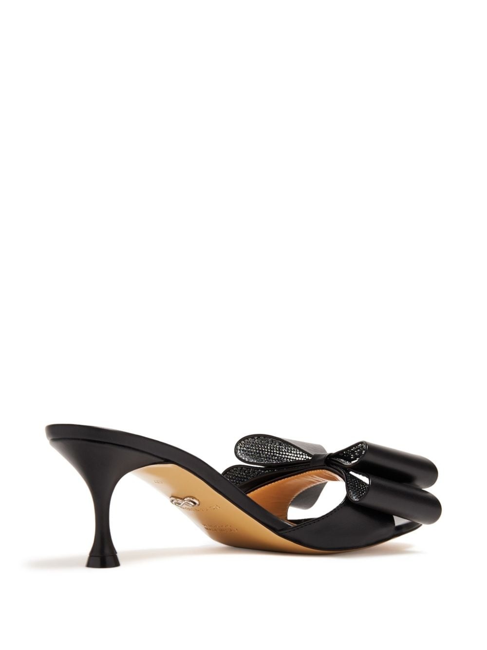 bow-embellished leather mules - 3