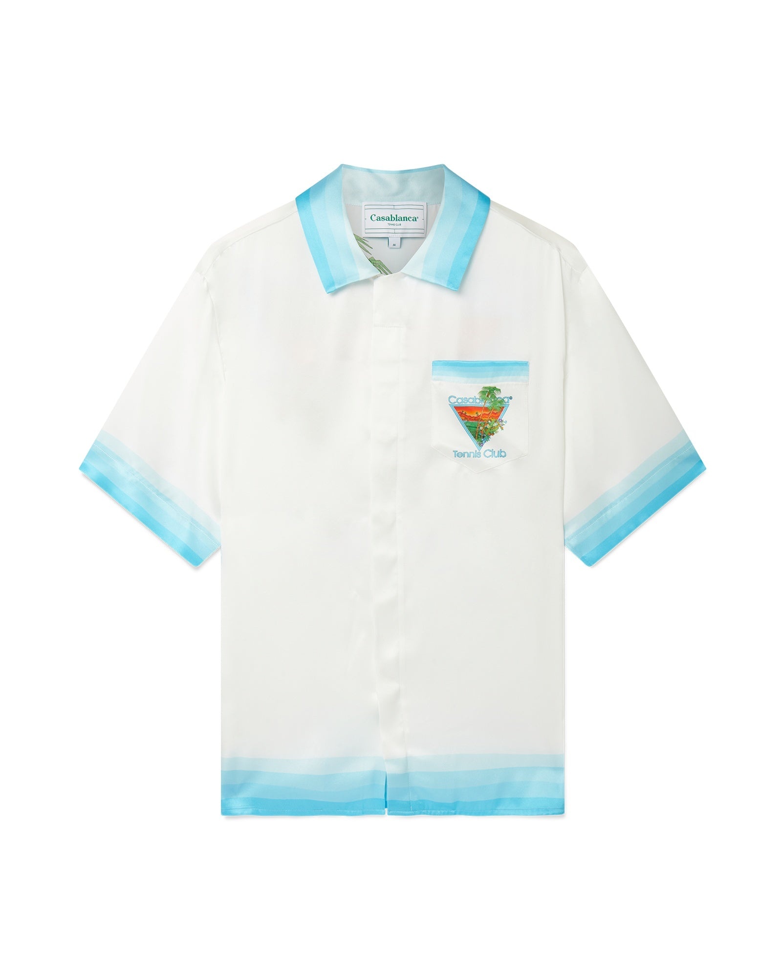 Palm Springs Icon Blue Cuban Collar Silk Shirt - 1