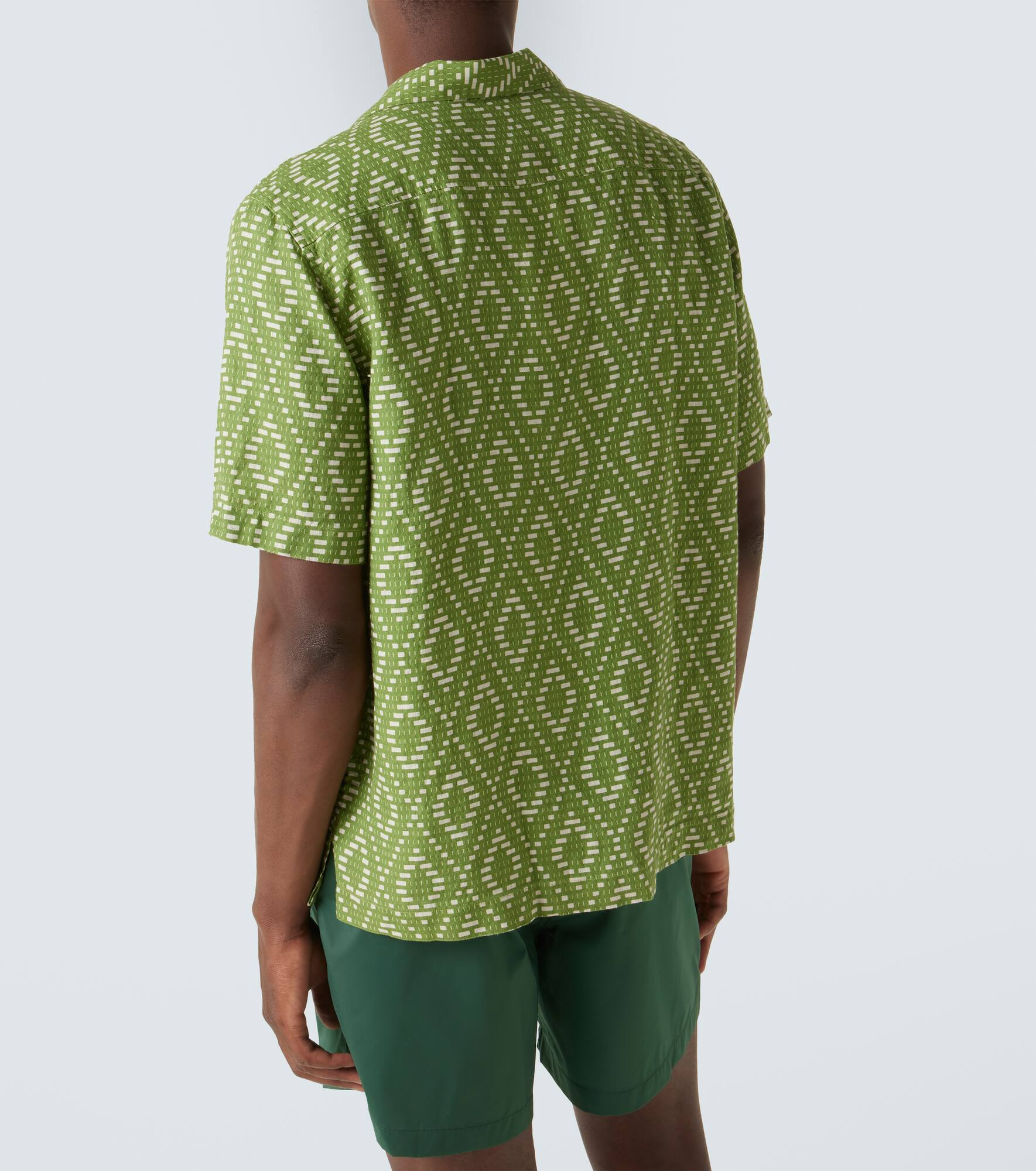 Roberto printed linen bowling shirt - 4