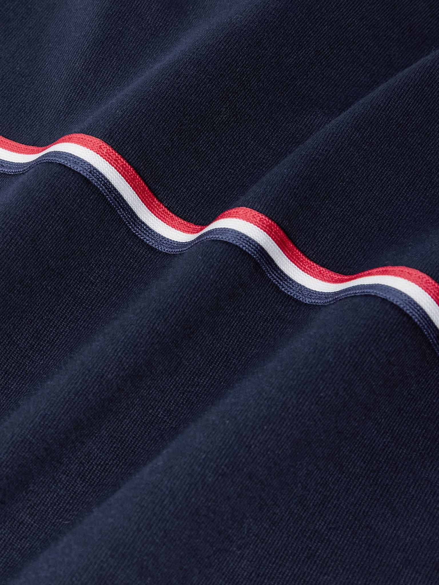Logo-Appliquéd Striped Cotton-Jersey T-Shirt Navy - 4
