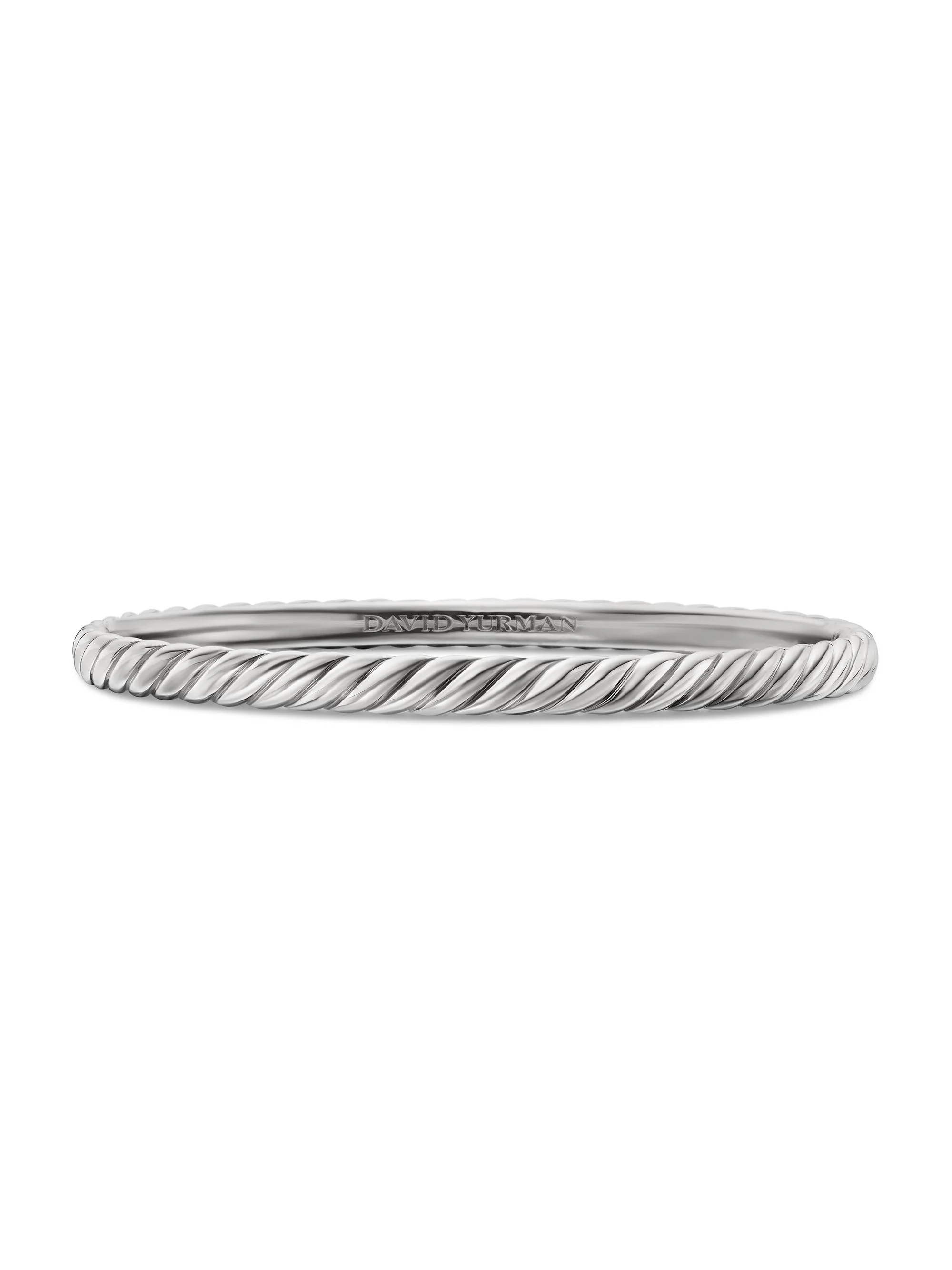 Women's Sculpted Cable Bangle Bracelet in 18K White Gold - White Gold - 1