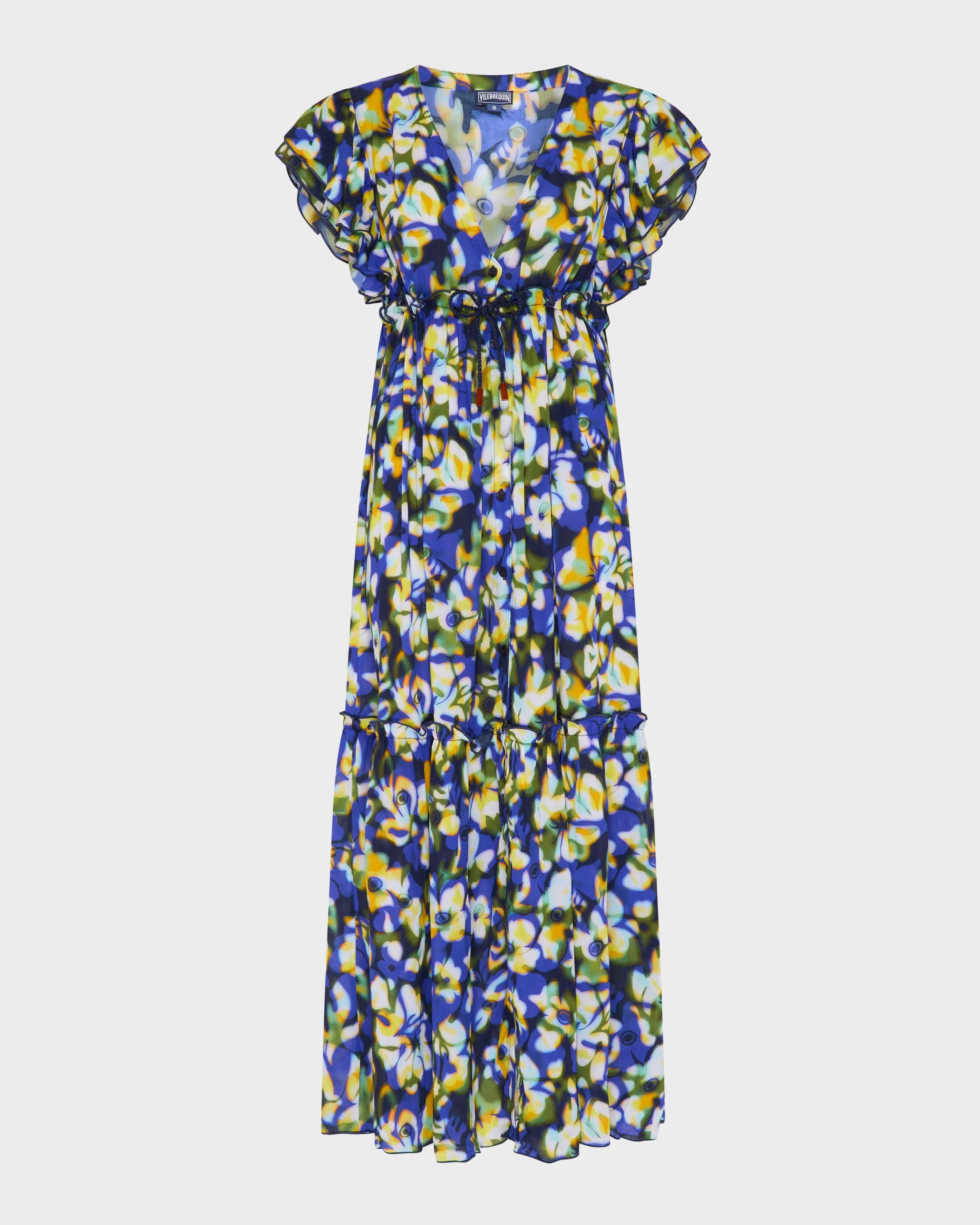 WOMEN VISCOSE LONG DRESS FRANGIPANIER TROUBLE - 1