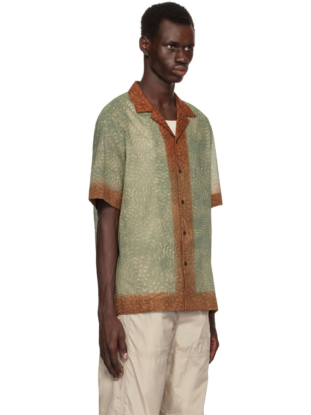 Green Boxy Cotton Shirt - 2