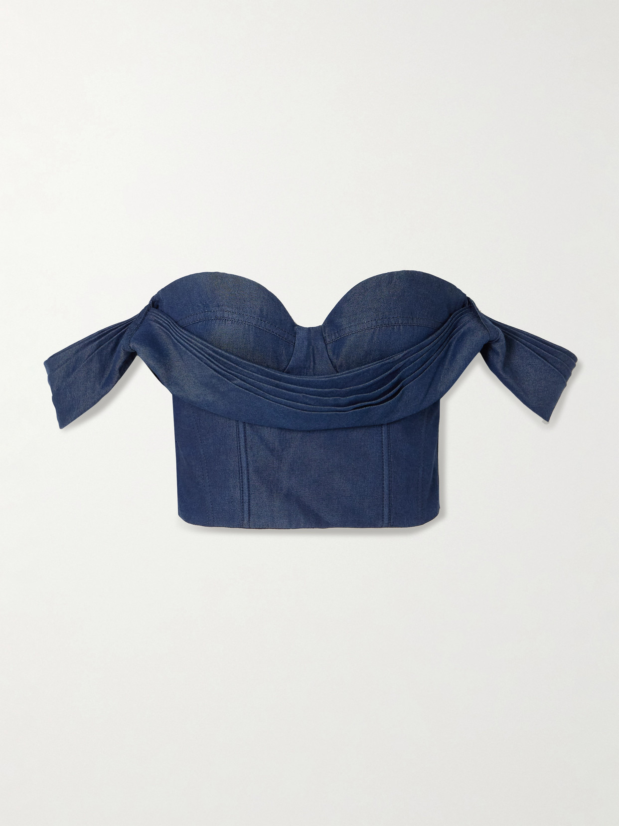De Azahar Off-the-shoulder Draped Tencel Bustier Top - 1