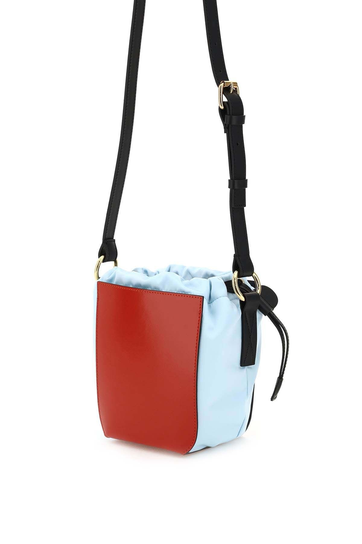 ECONYL AND LEATHER CROSSBODY BUCKET BAG - 2