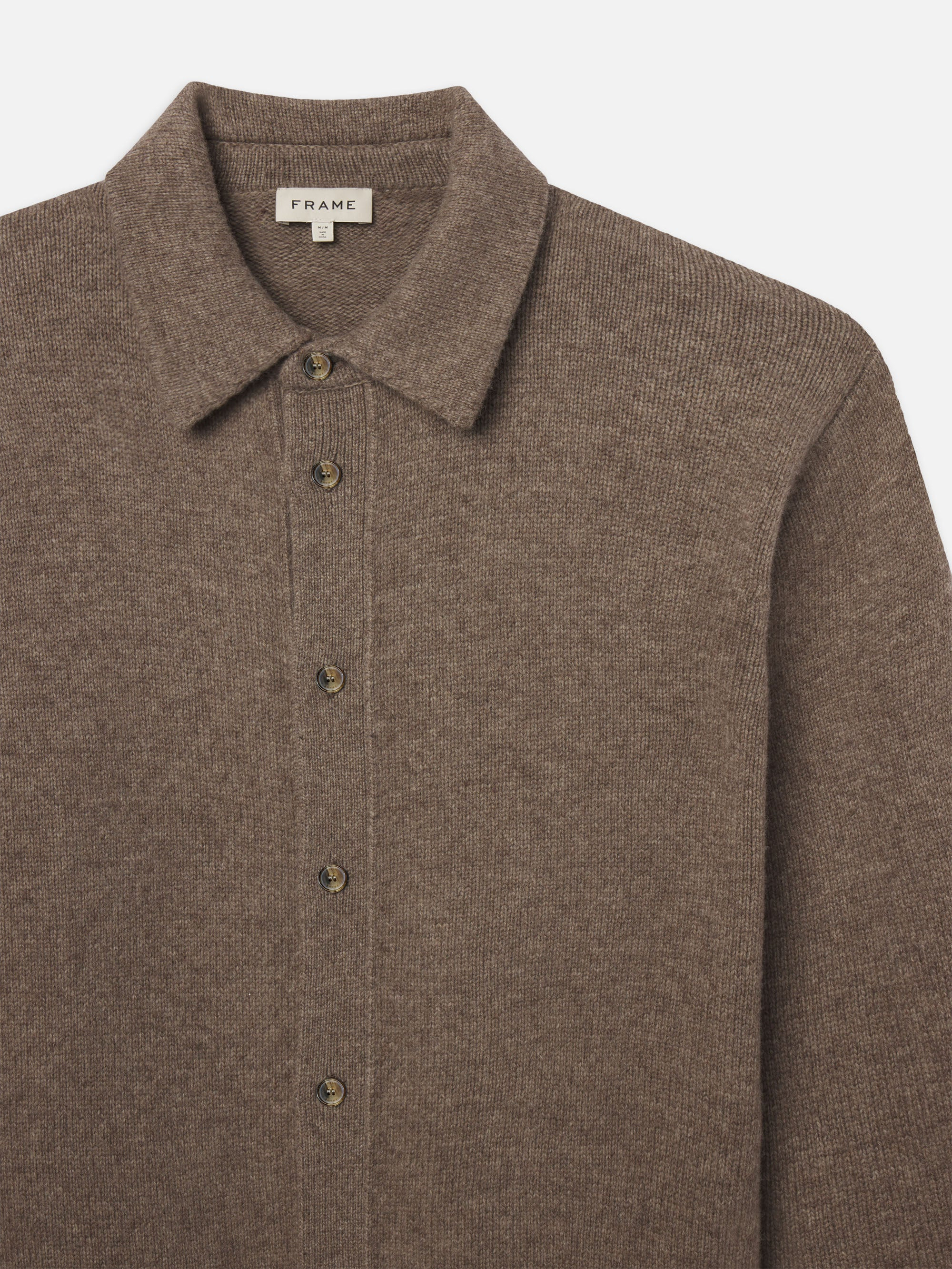 Long Sleeve Shirt Sweater in Dark Taupe - 2