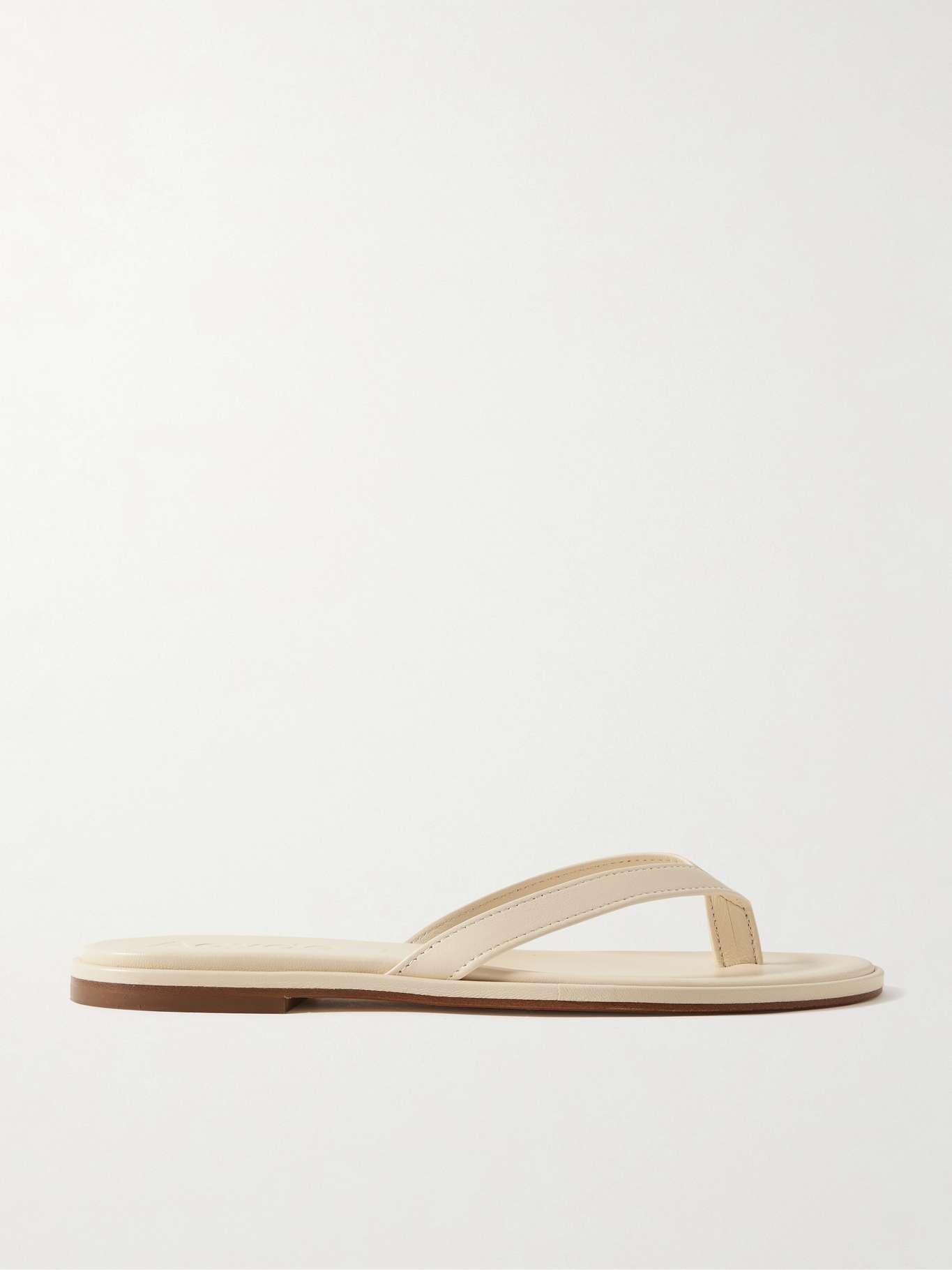 Melody leather flip flops Cream - 1