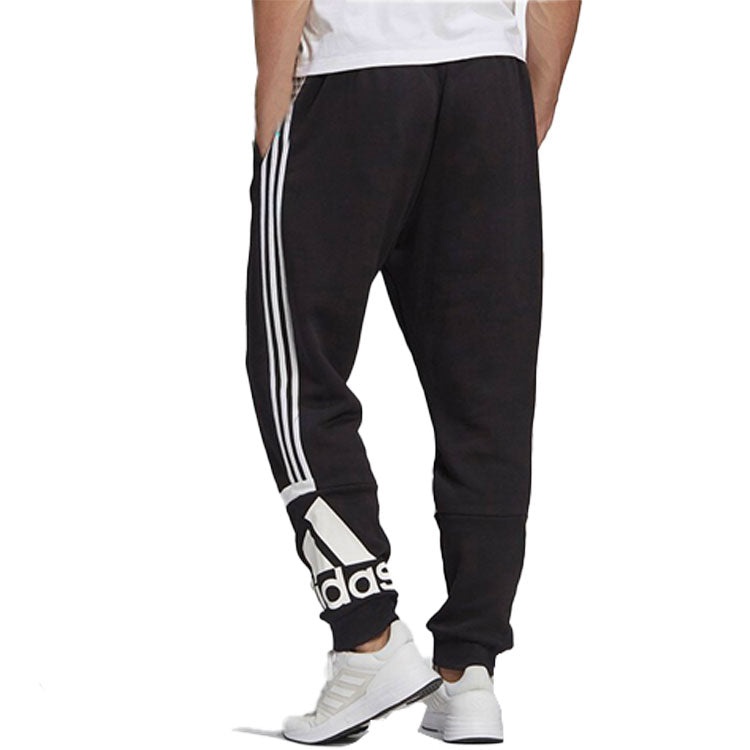 Men's adidas Large Logo Colorblock Casual Sports Breathable Long Pants/Trousers Black GK8903 - 3