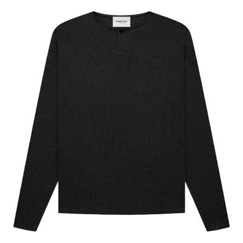 Fear of God Essentials FW21 Thermal Henley L/S Black FOG-FW21-039 - 1