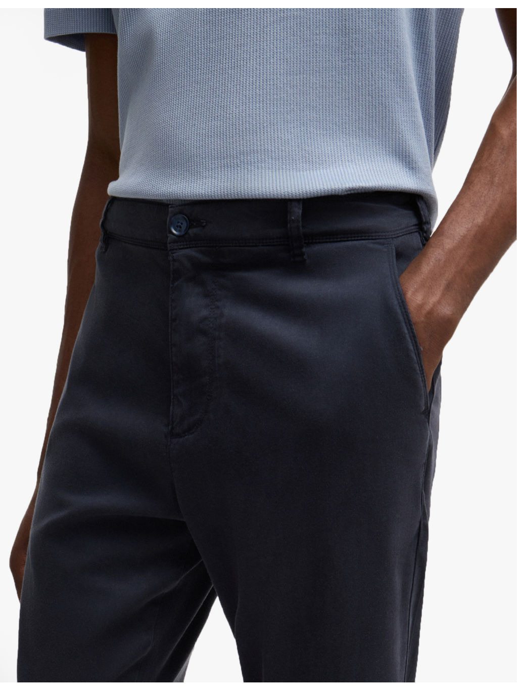 Tapered-leg tapered-fit stretch-woven trousers - 5