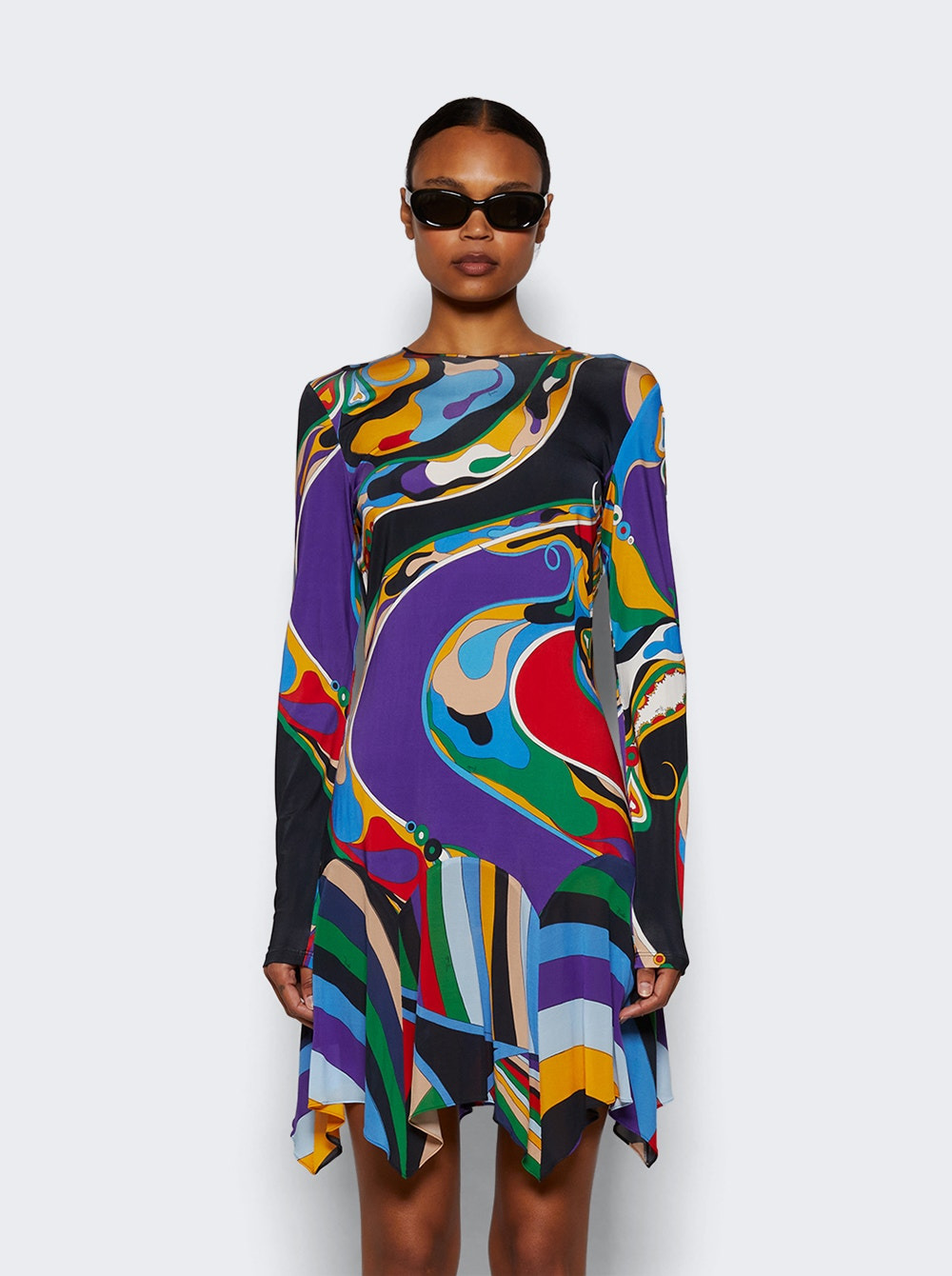 Orchidee-print Mini Dress Multicolor - 3