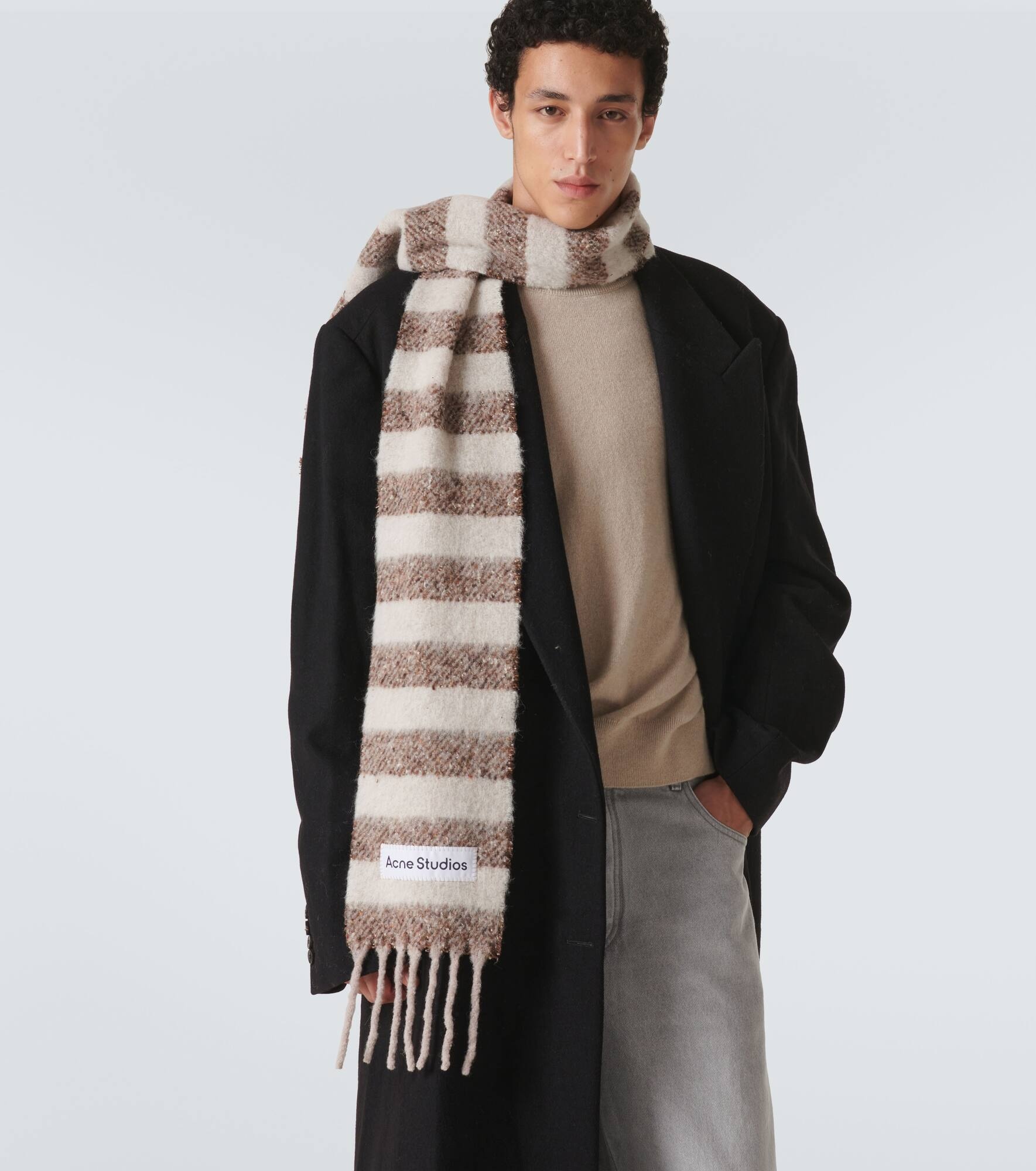 Striped wool-blend scarf - 2