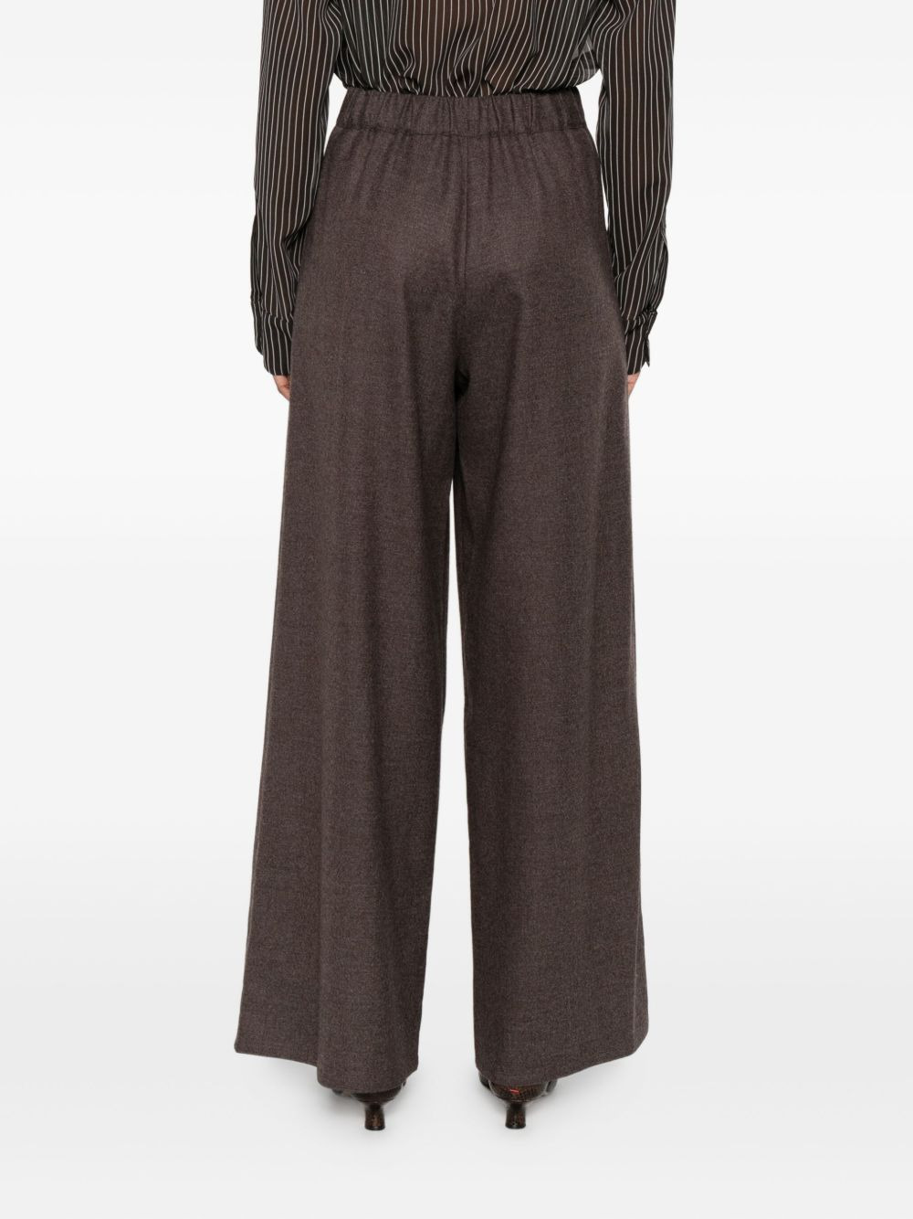 elasticated wool trousers - 4