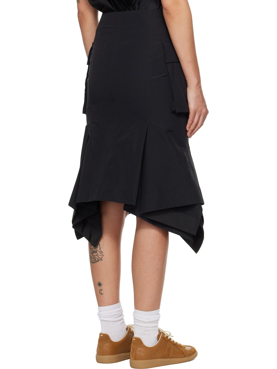 Black Grosgrain Midi Skirt - 3