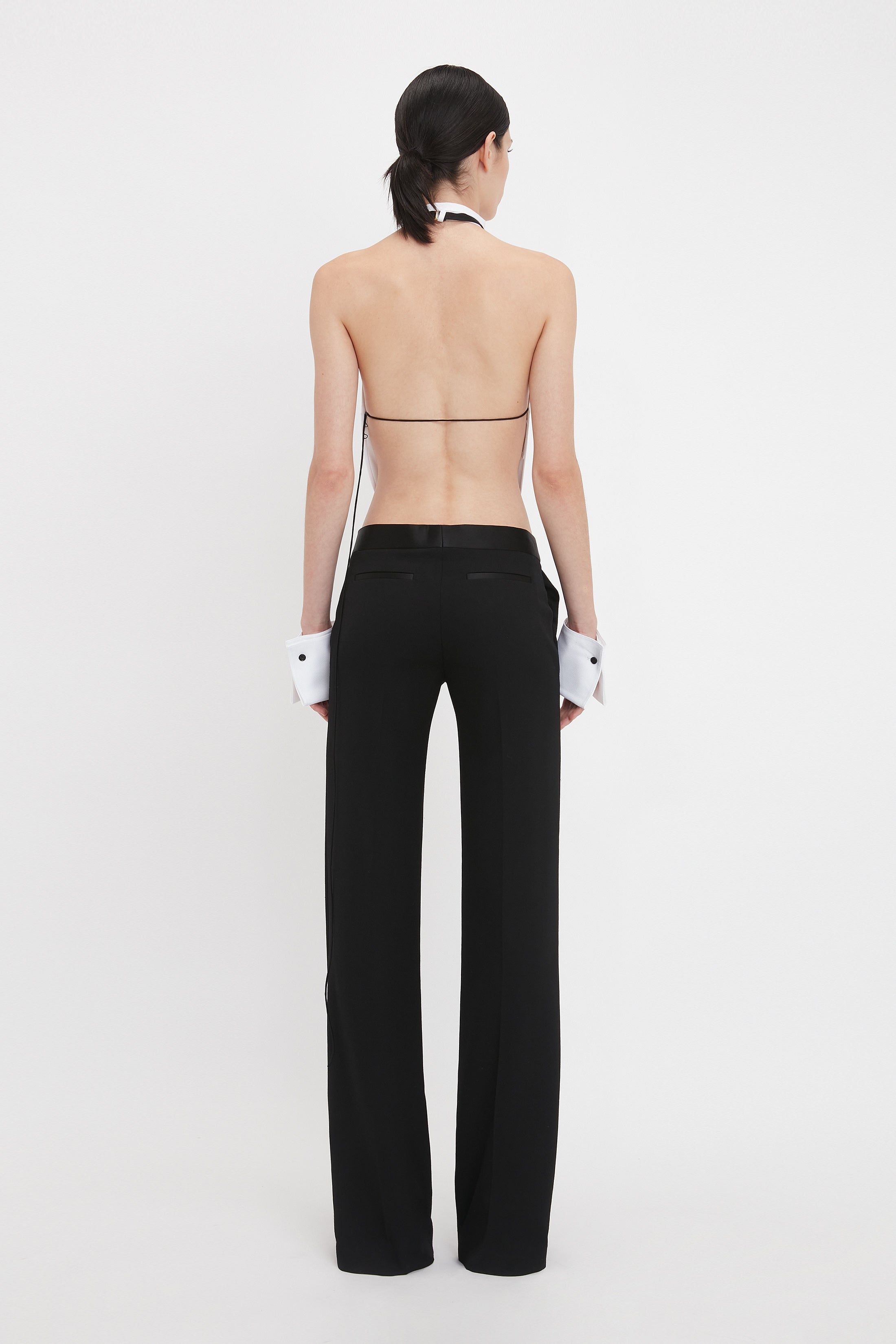 Tuxedo Bib In White - 4