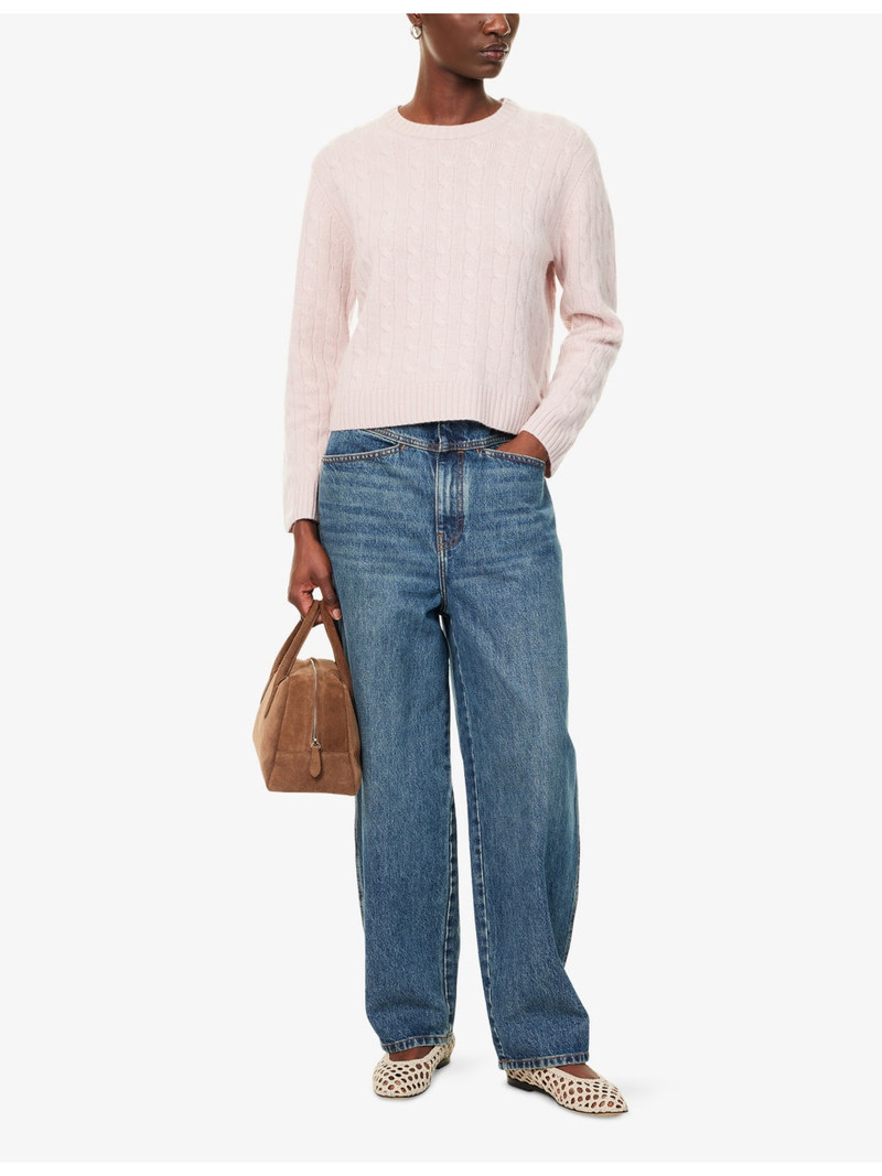 LESET Zoe Cable-Knit Lambs Wool-Blend Jumper outlook