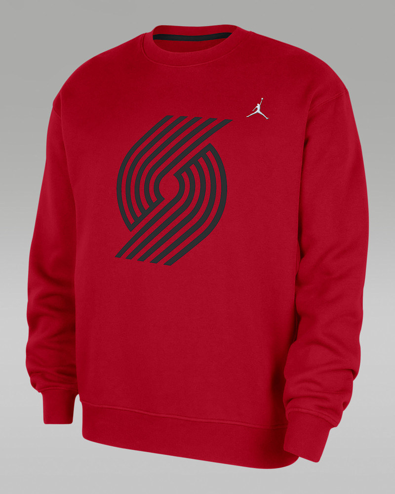 Portland Trail Blazers Statement Essentials Men's Jordan NBA Fleece Crew-Neck Sweatshirt 1