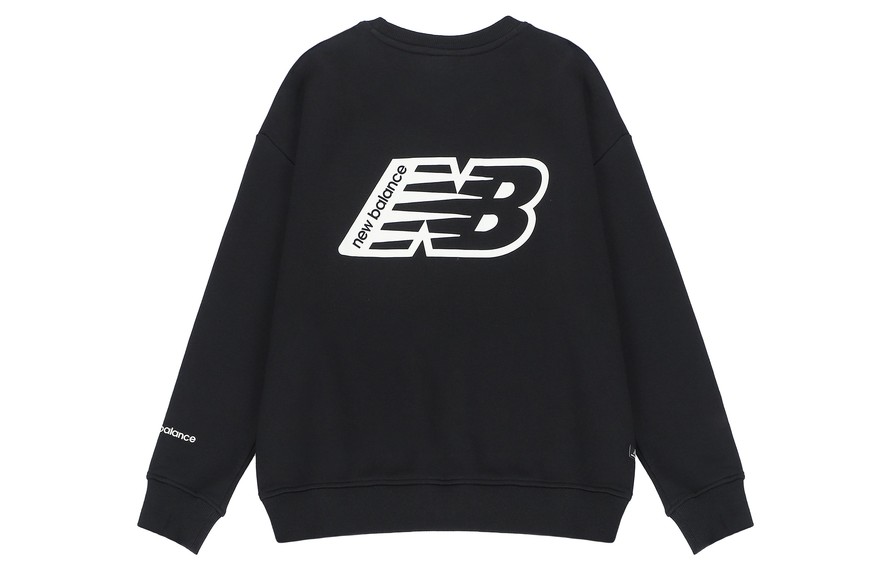 (WMNS) New Balance Essentials Sweatshirt 'Black White' AWT23514-BK - 2