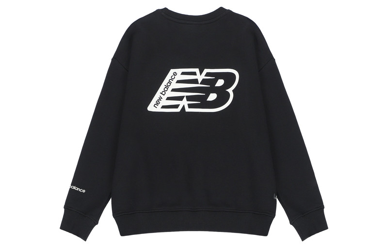 New Balance (WMNS) New Balance Essentials Sweatshirt 'Black White' AWT23514-BK outlook