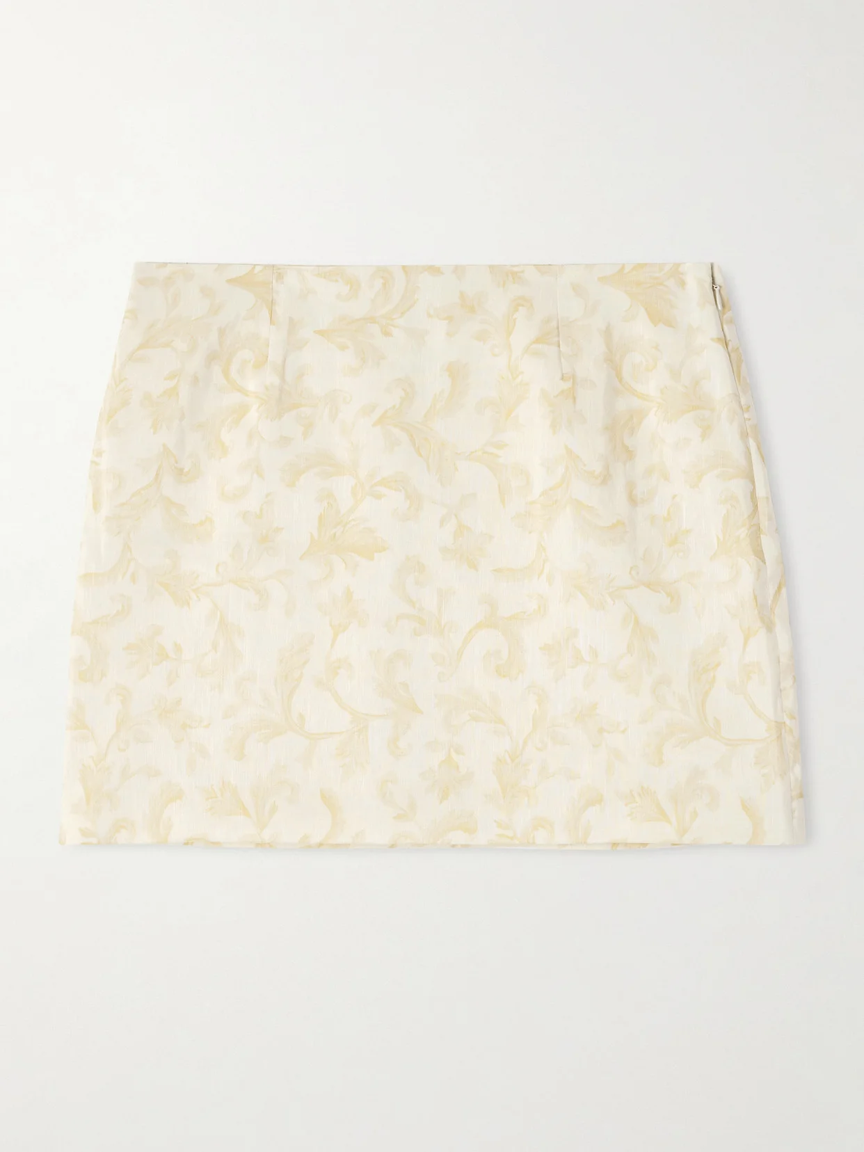 Isla Printed Linen And Silk-blend Mini Skirt - 1