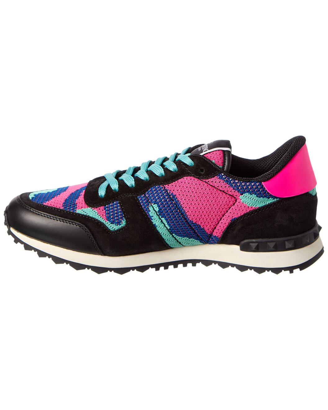 Valentino Camo Knit & Suede Sneaker - 2