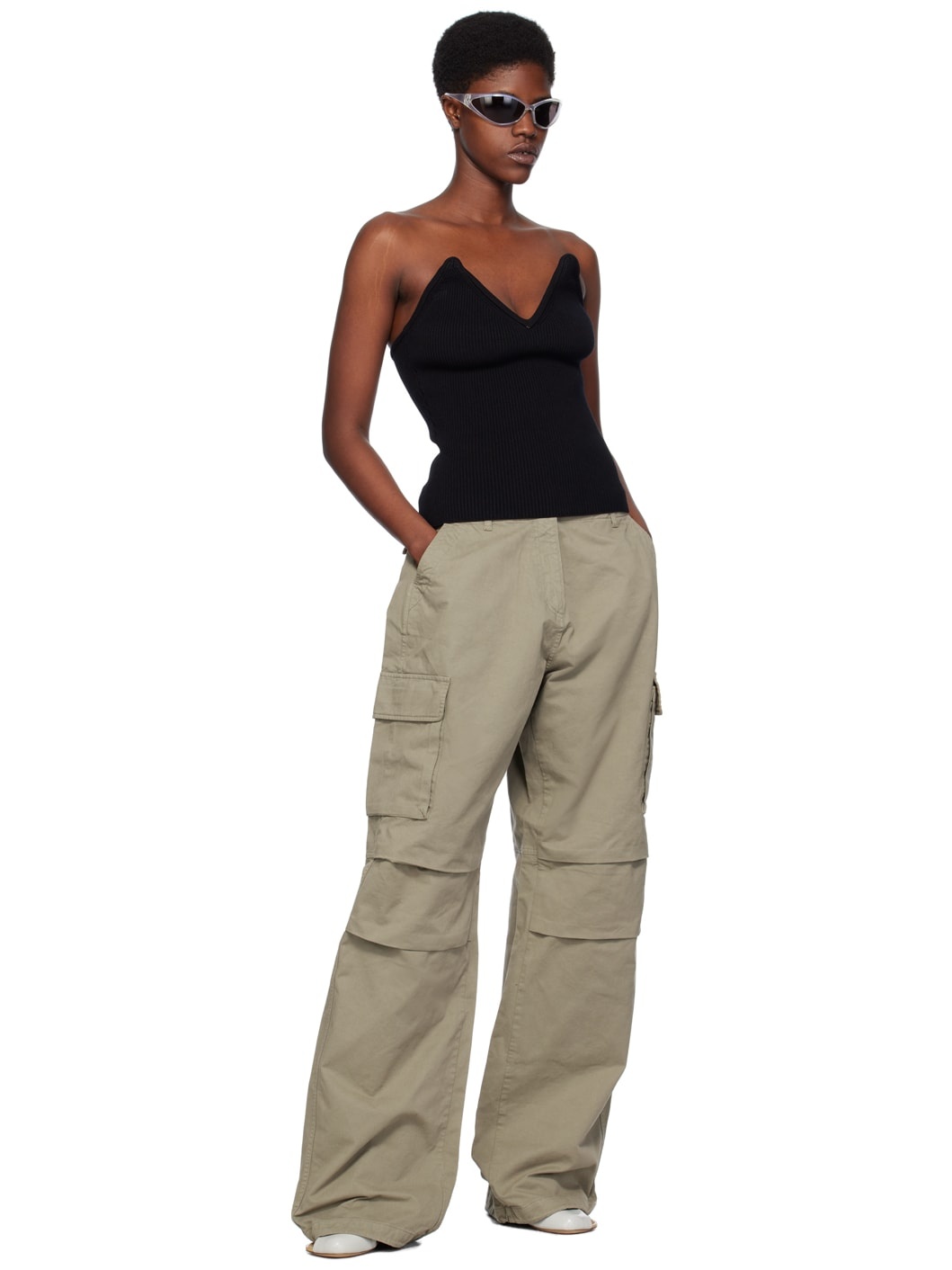 Black V-Neck Camisole - 4