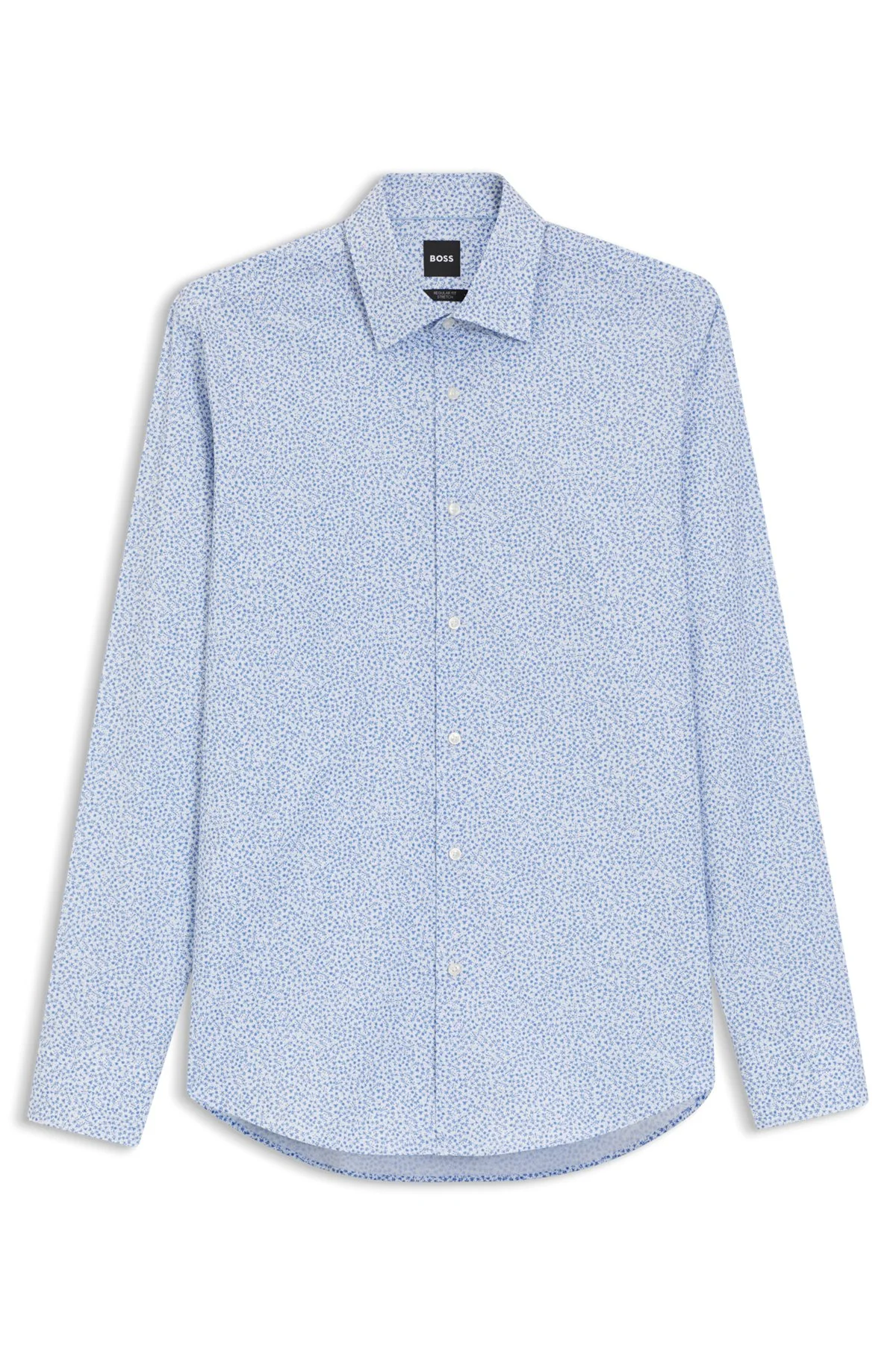 REGULAR-FIT SHIRT IN PRINTED STRETCH COTTON - 1