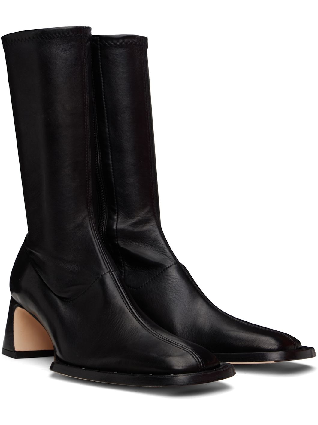 Black Chastity Stretch Boots - 4