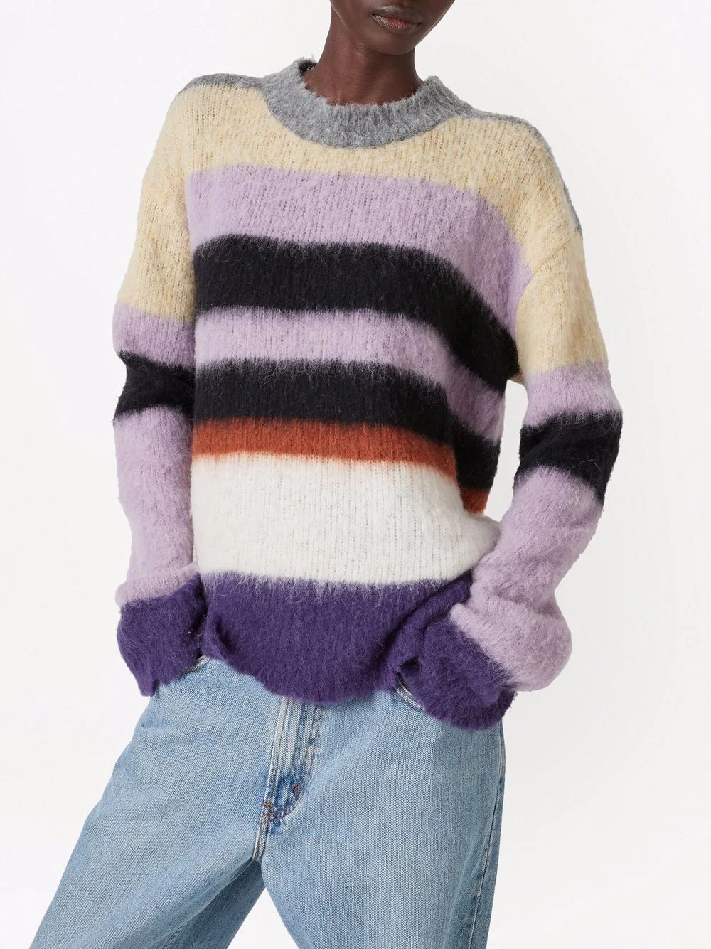 horizontal-stripe pattern long-sleeve jumper - 3