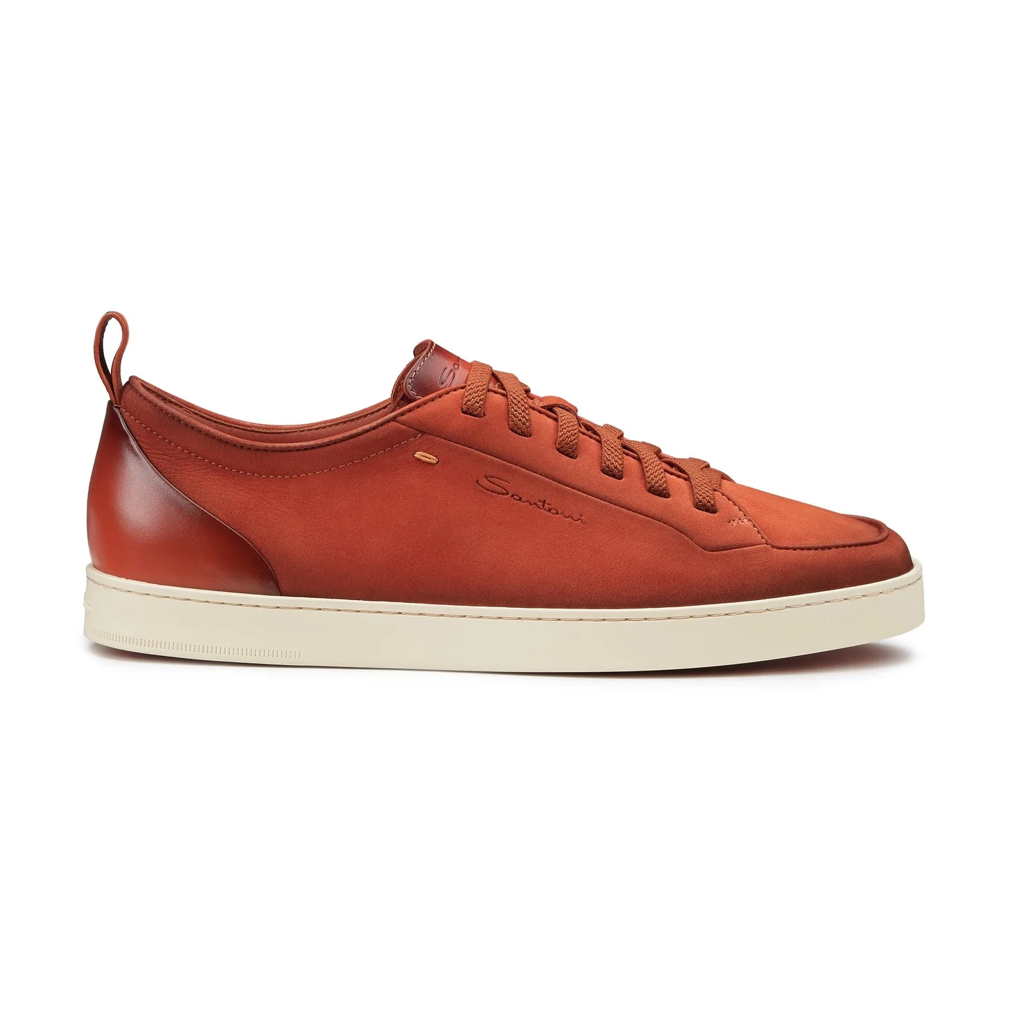 Men's orange nubuck Santoni Off-duty sneaker - 1