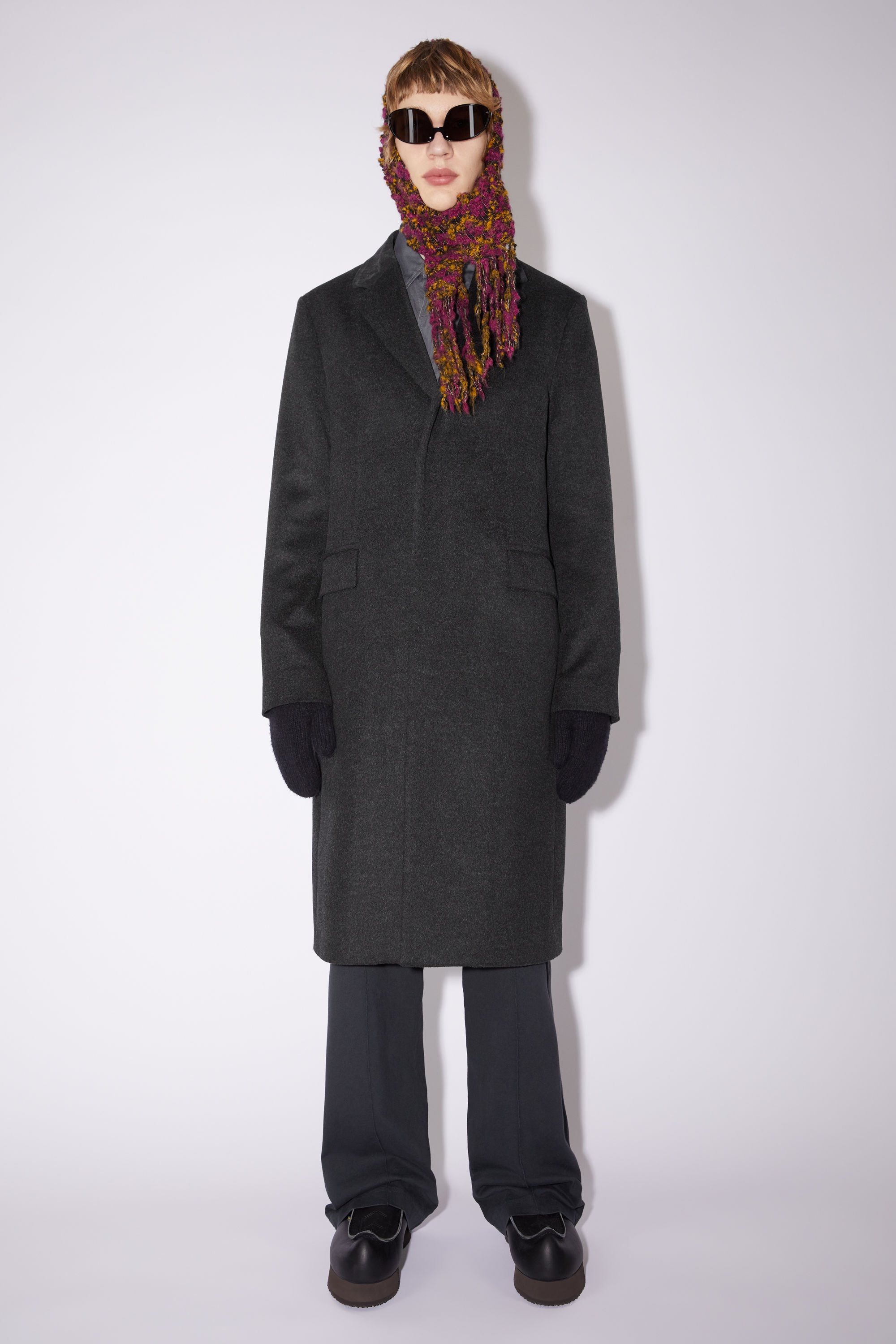Wool single-breasted wool coat - Anthracite grey - 2