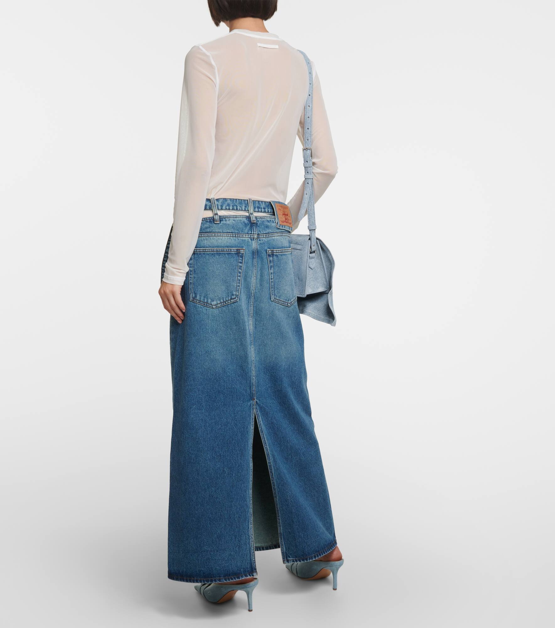 Y Belt denim maxi skirt - 3