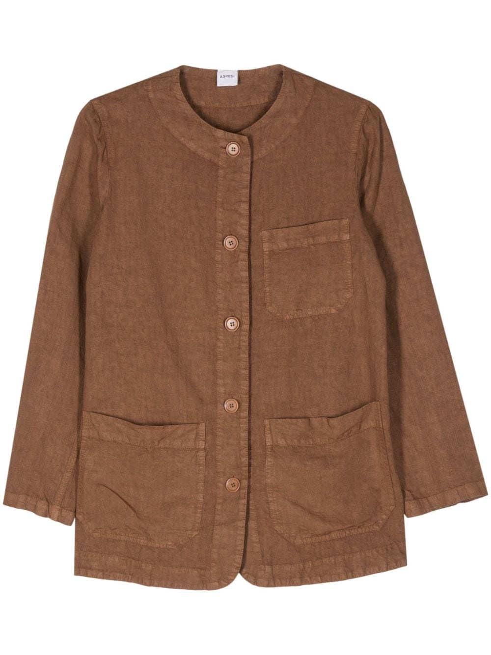 linen buttoned jacket - 1