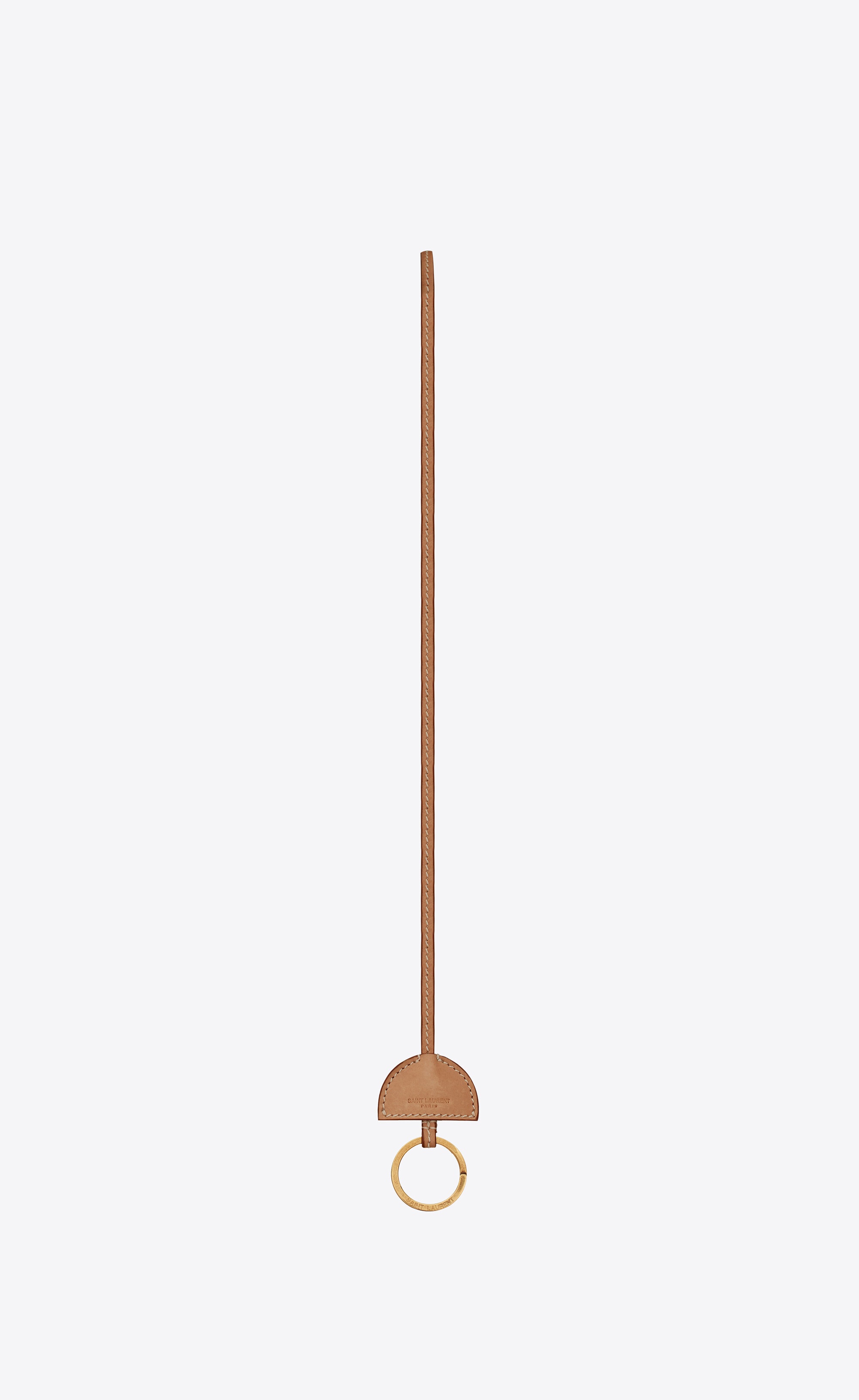 saint laurent round keyring necklace in vintage leather - 2