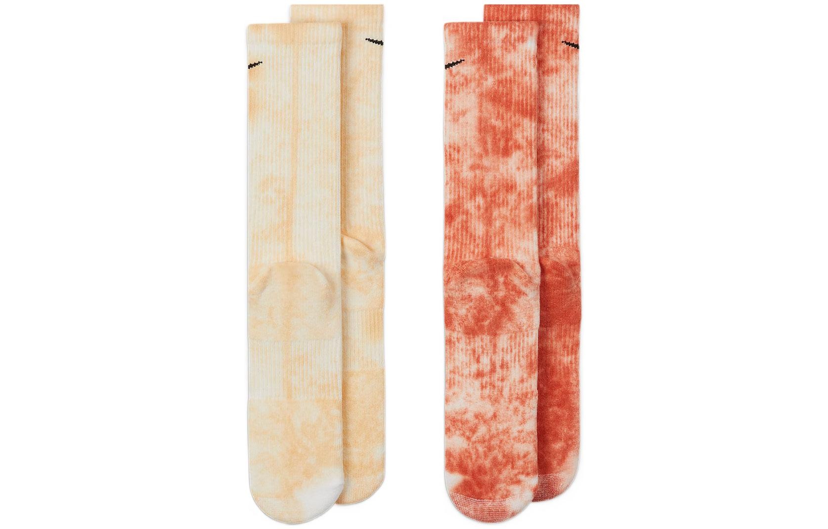 Nike Everyday Plus Tie Dye Sports Socks Unisex 2 Pairs Yellow / Orange DM3407-906 - 2