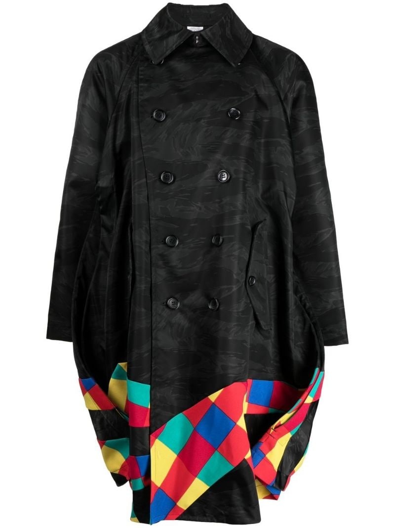 camouflage-print double-breasted coat - 1