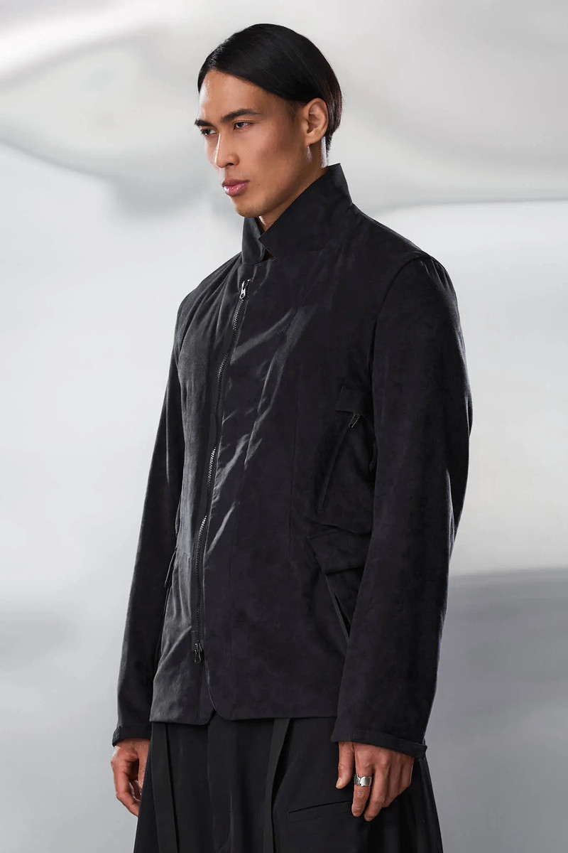 J29-TO Scrim Laced Ultra-Microfiber Blazer Black 44