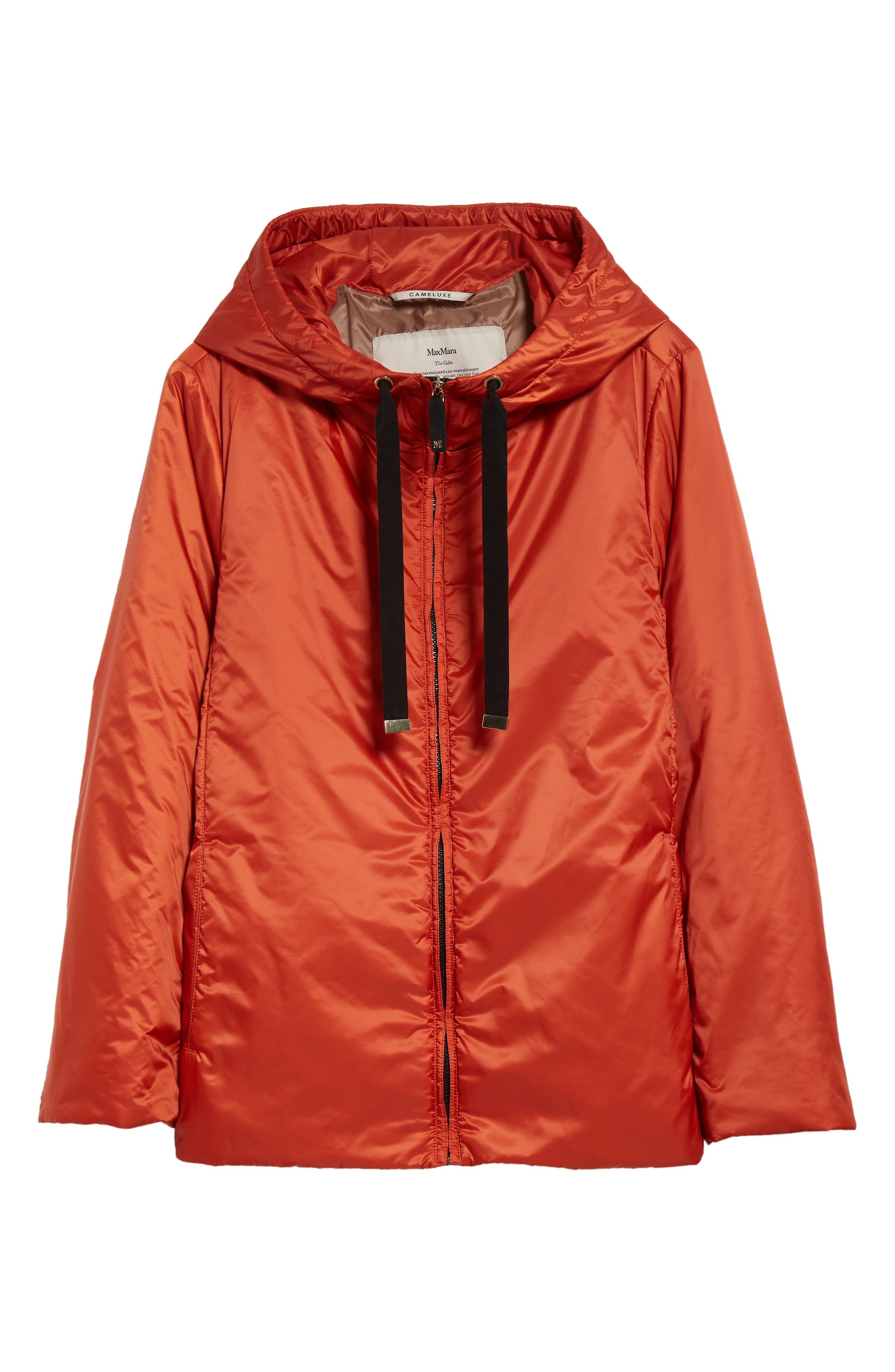 Max Mara GreenH Insulated Hooded Jacket in Orange at Nordstrom - 6