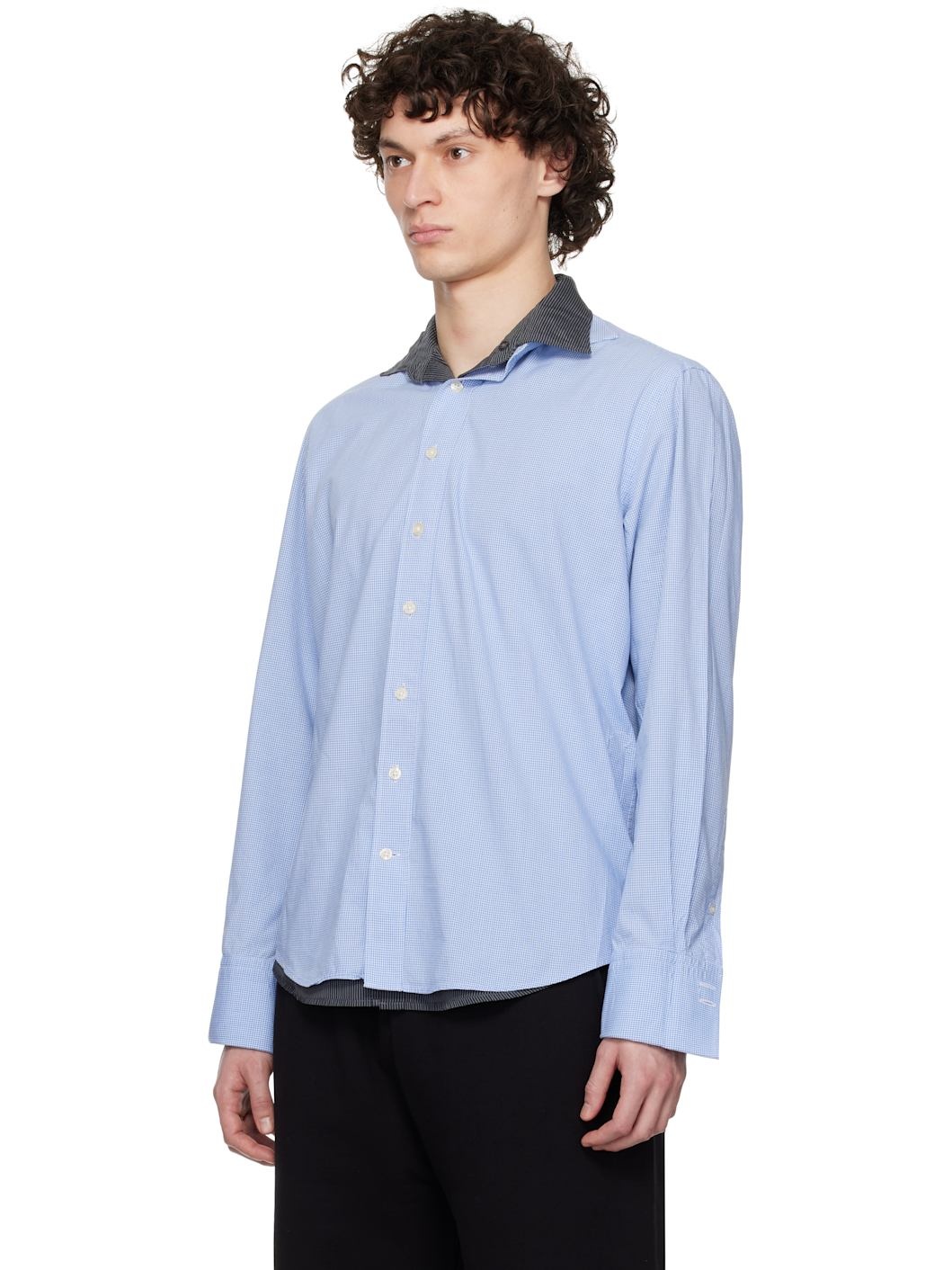 Blue Double Layer Shirt - 4