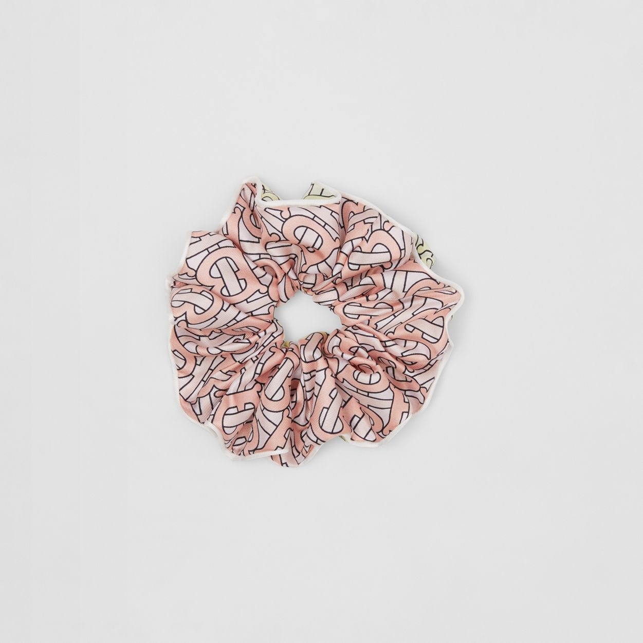 Monogram Print Silk Twill Scrunchie - 1