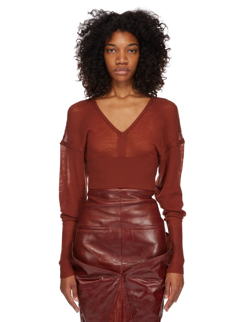 LS V fine-knit cropped jumper 1