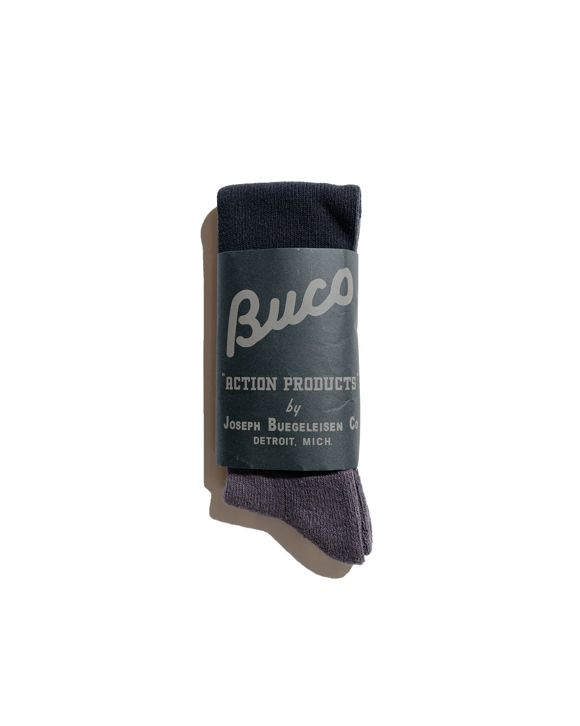 The Real McCoy’s BA23105 Buco Striped Action Socks Gray/Black - 1
