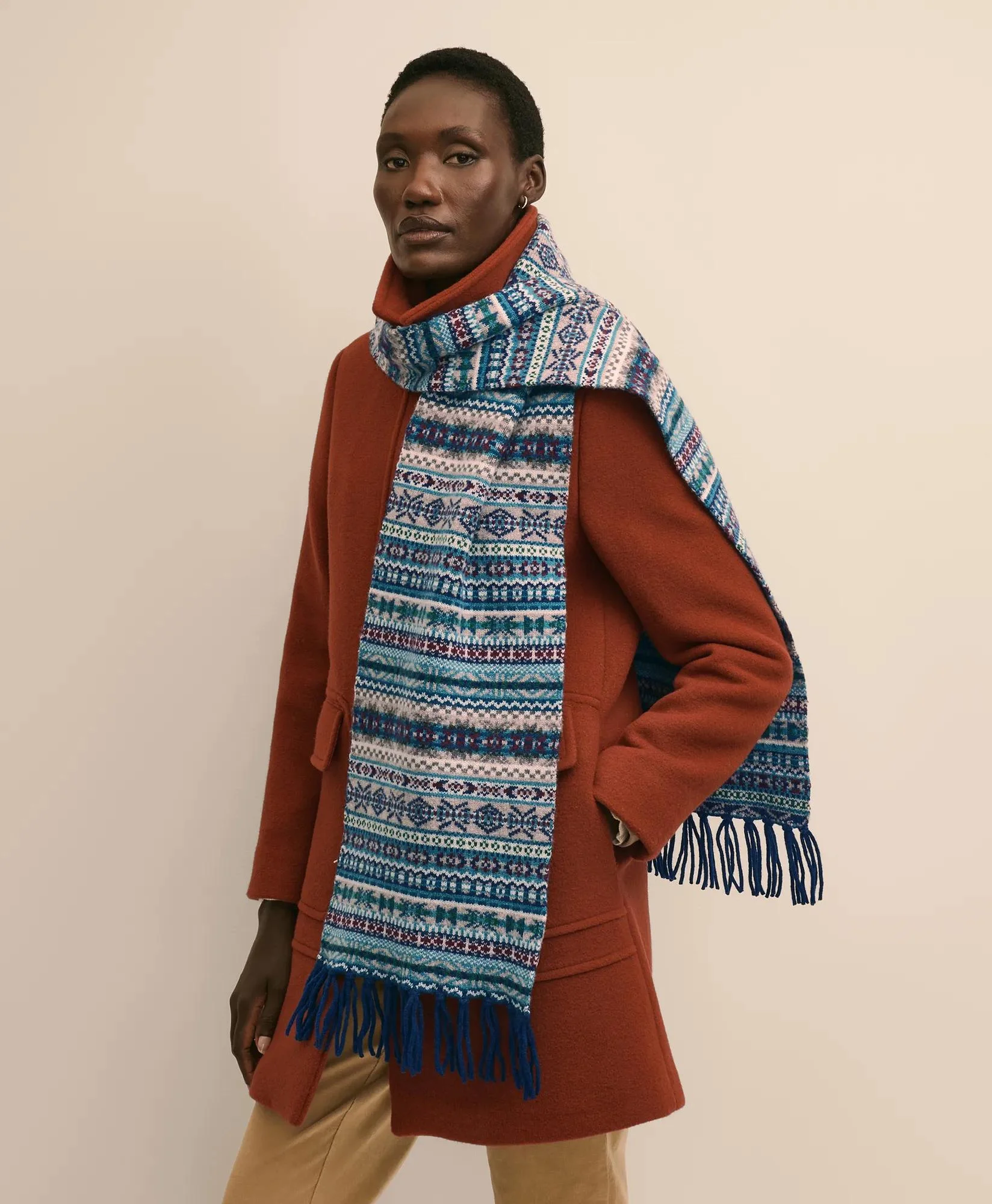 Merino Wool Fair Isle Scarf - 1