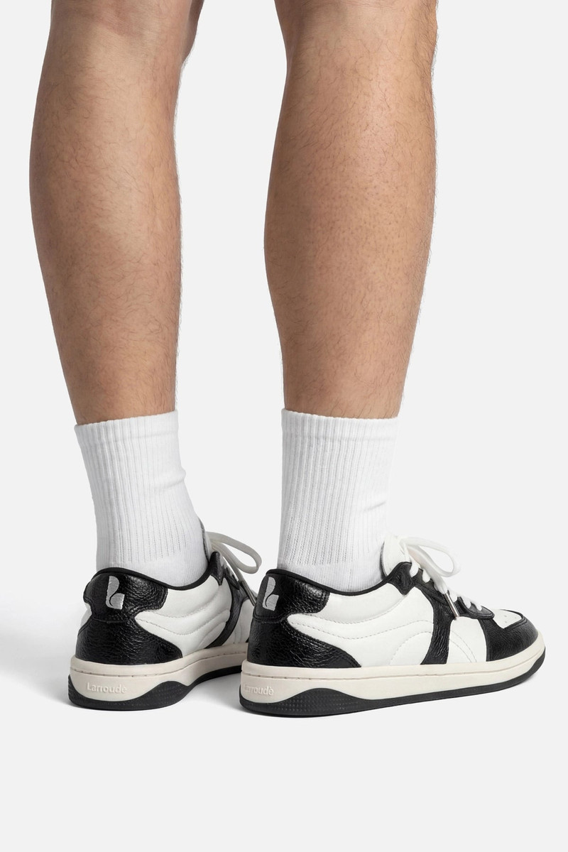 Larroudé George Sneaker In Black and White Leather outlook